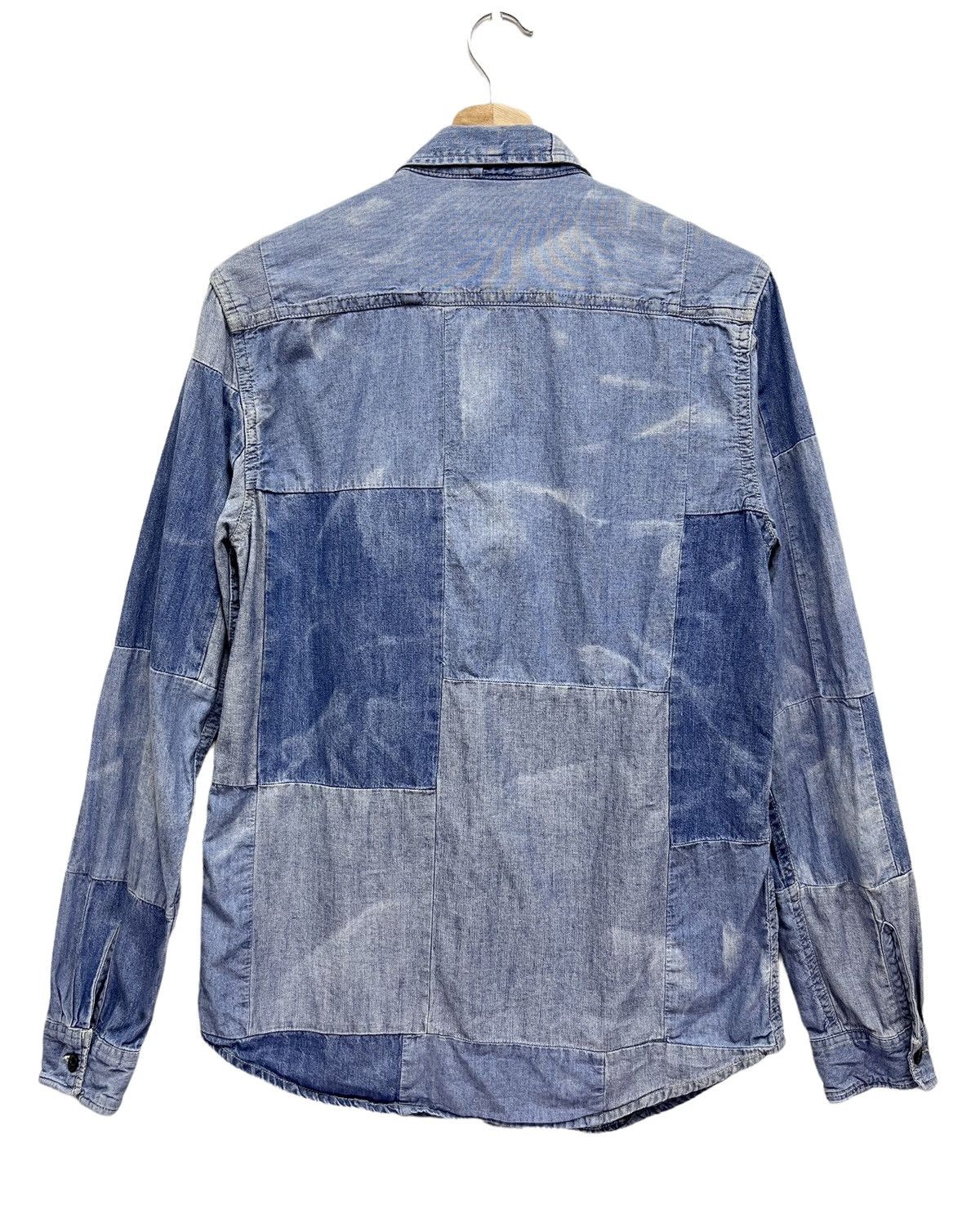 Denim & Supply Ralph Lauren 🔥Vintage RALPH LAUREN Acid Wash Patchwork Shirt Size US S / EU 44-46 / 1 - 5 Thumbnail