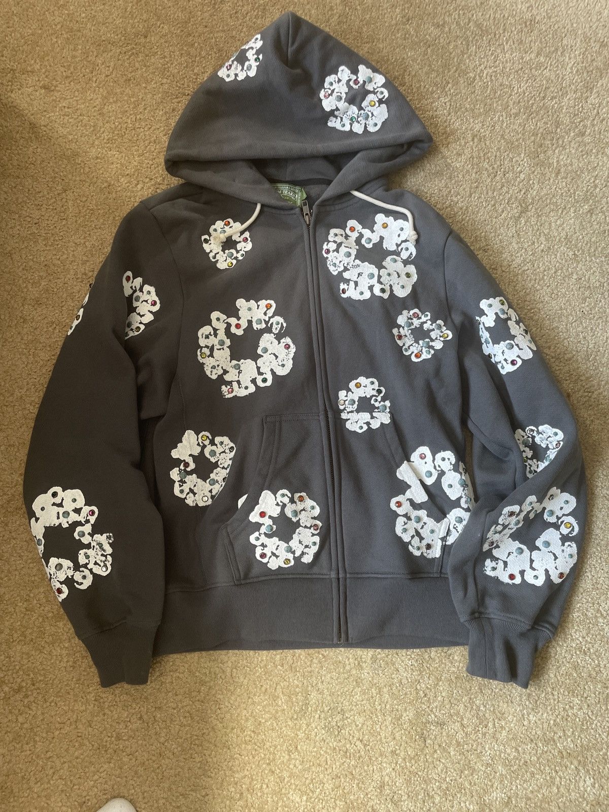 DENIM TEARS Denim tears washed rhinestone hoodie | Grailed