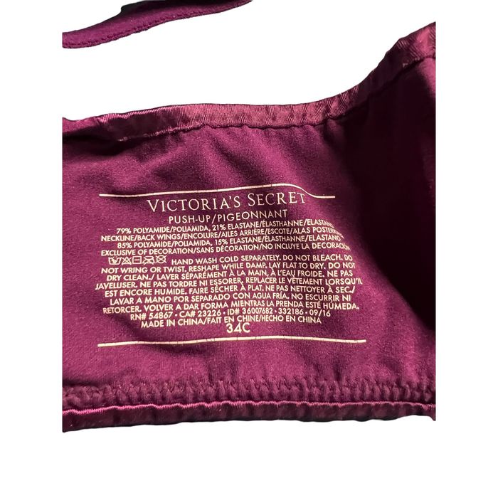 Victoria's Secret So Obsessed Push Up Bra 332186 Purple Size 34C