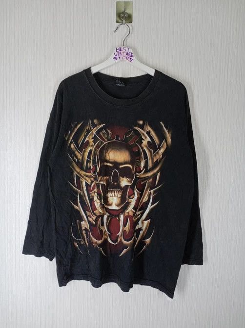 Vintage Razol Skull Art Long Sleeve Tshirt