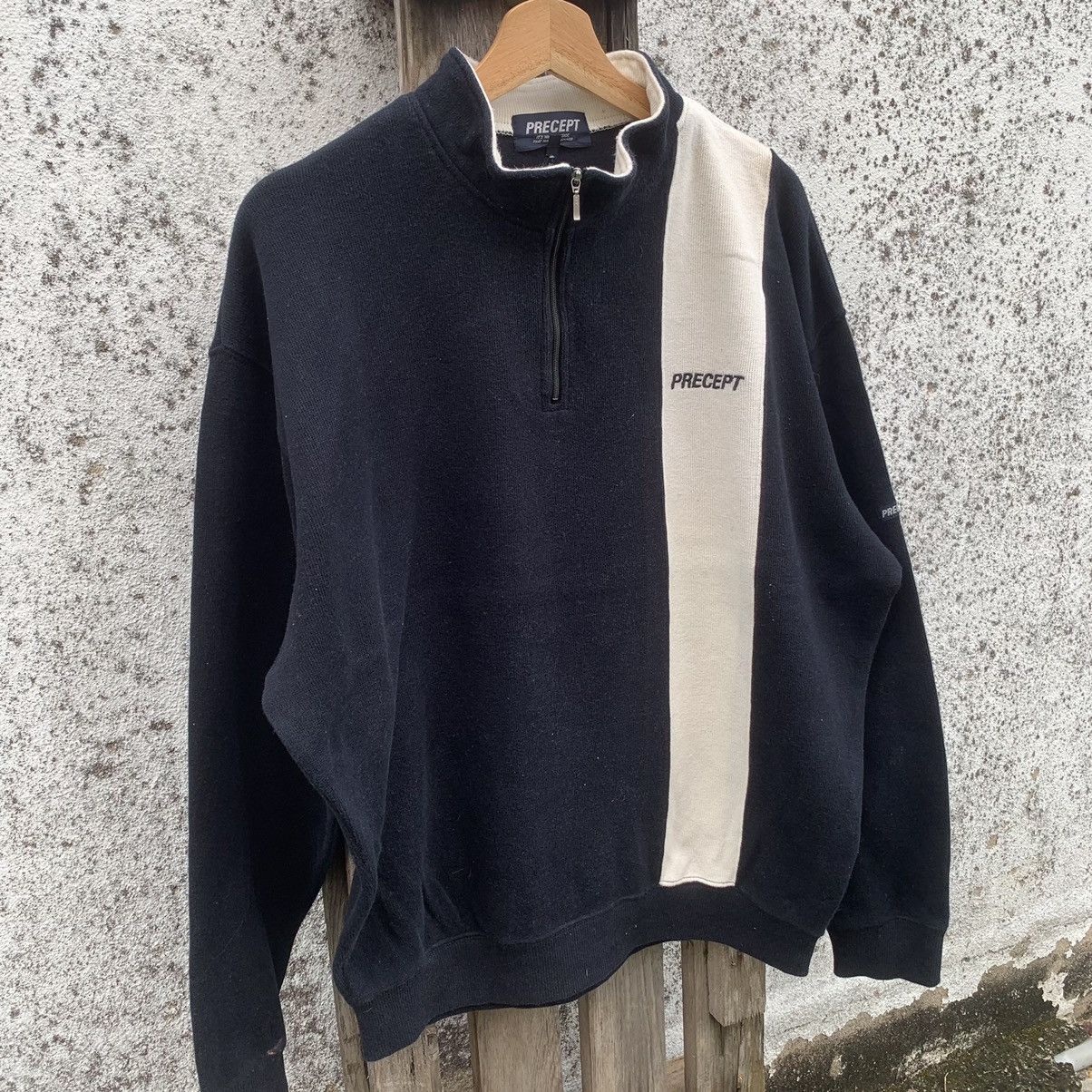Japanese Brand × Vintage Precept Quarter Zip Sweater Baggy Jumper Pullover Size US XL / EU 56 / 4 - 2 Thumbnail