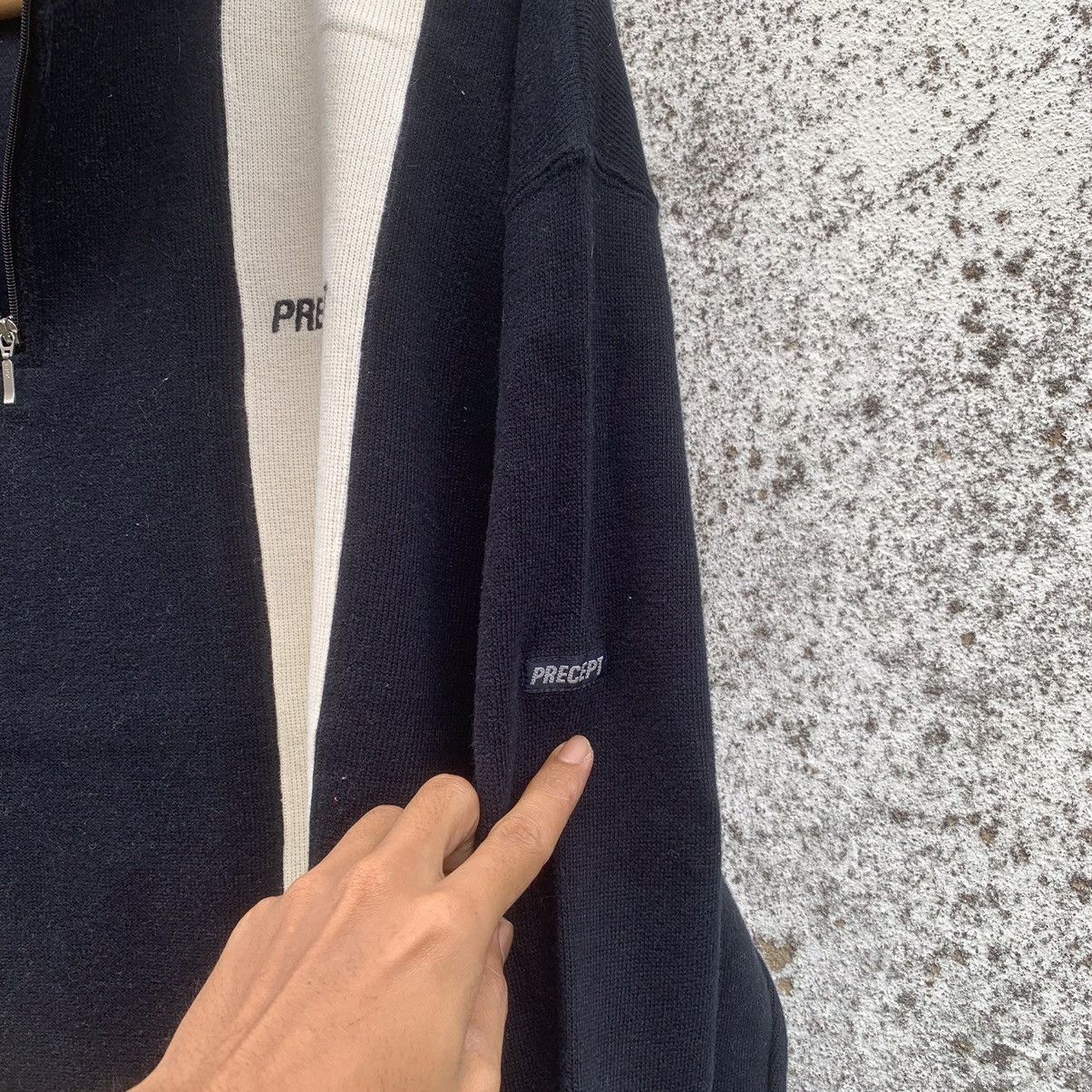 Japanese Brand × Vintage Precept Quarter Zip Sweater Baggy Jumper Pullover Size US XL / EU 56 / 4 - 7 Thumbnail
