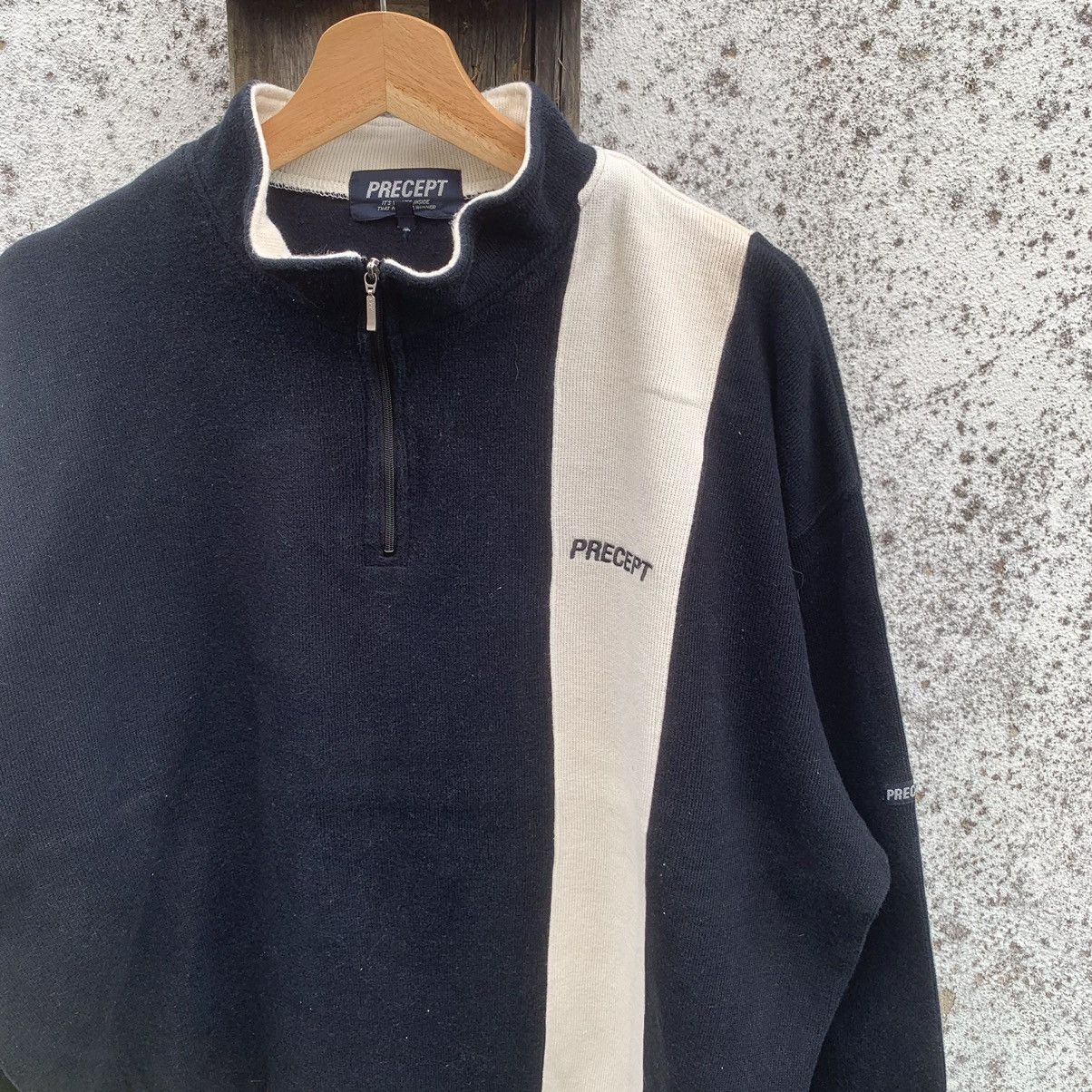 Japanese Brand × Vintage Precept Quarter Zip Sweater Baggy Jumper Pullover Size US XL / EU 56 / 4 - 3 Thumbnail