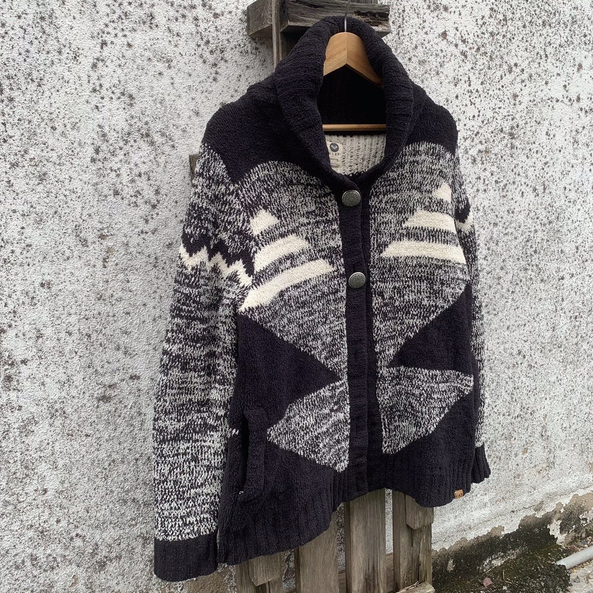 Japanese Brand ROXY Knit Shawl Collar Navajo Sweater Jacket Size US M / EU 48-50 / 2 - 2 Thumbnail