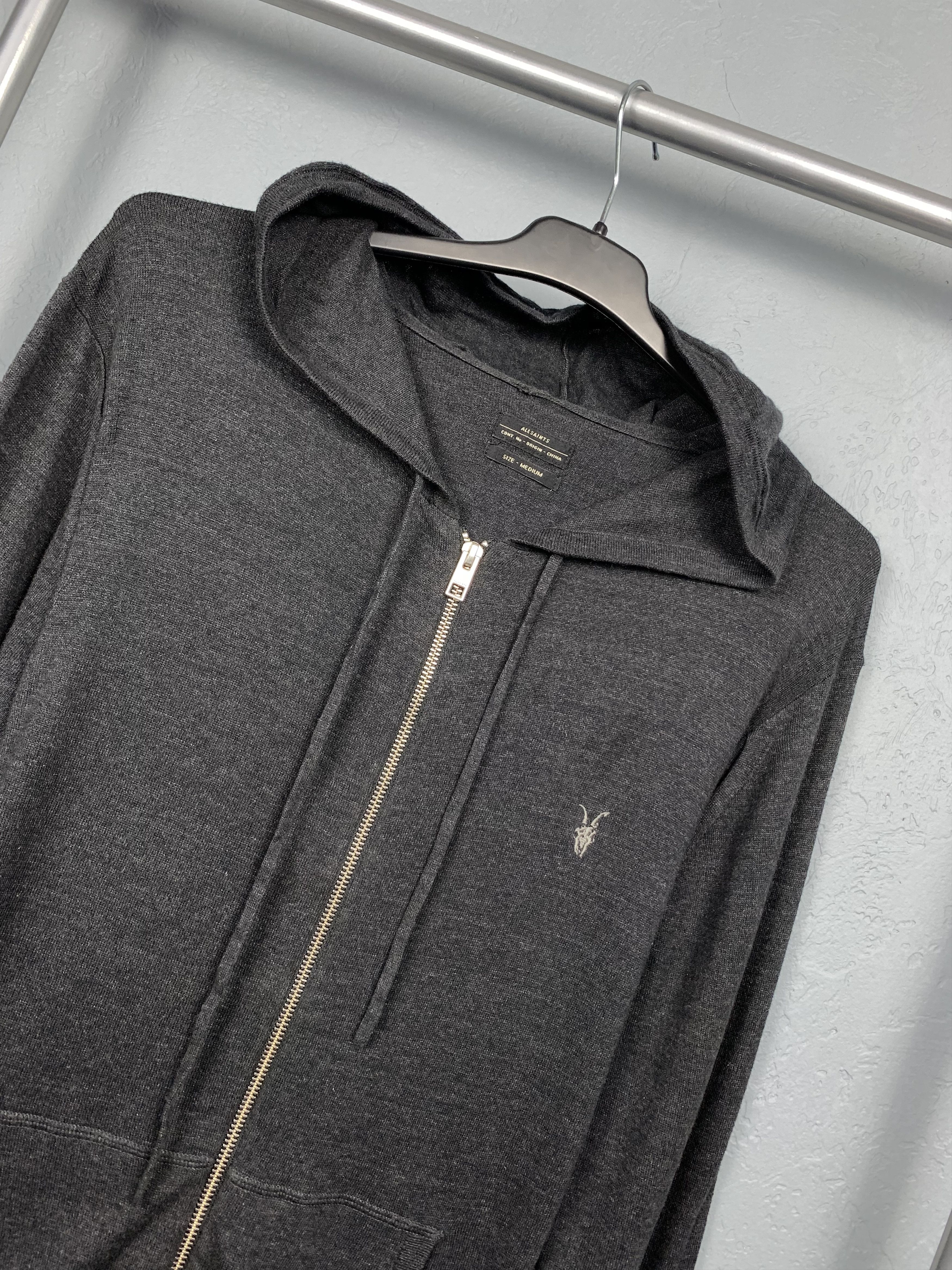 Allsaints Allsaints Vintage Mens Cotton Knit Zip Hoodie Size US M / EU 48-50 / 2 - 2 Thumbnail