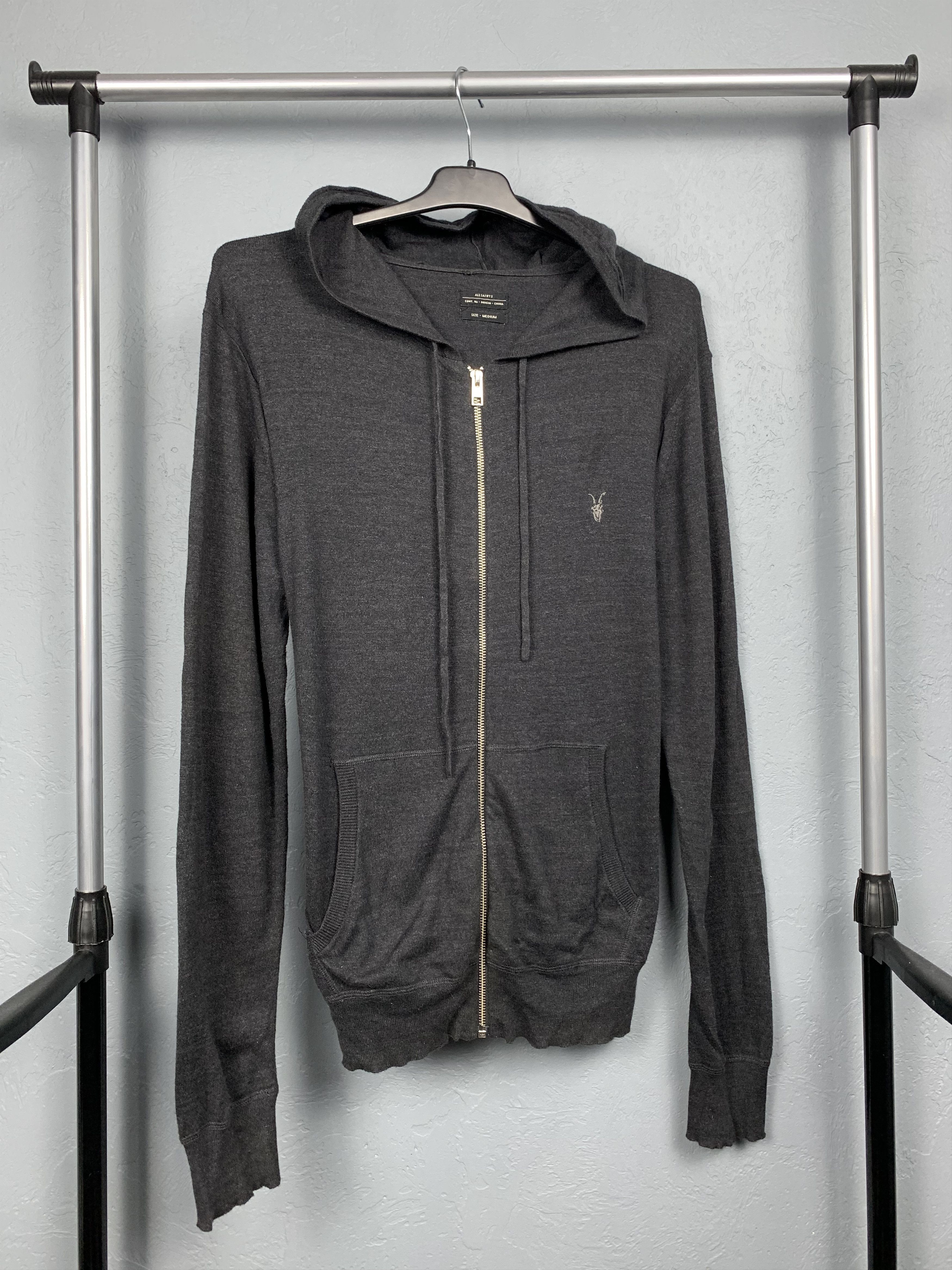 Allsaints Allsaints Vintage Mens Cotton Knit Zip Hoodie Size US M / EU 48-50 / 2 - 1 Thumbnail