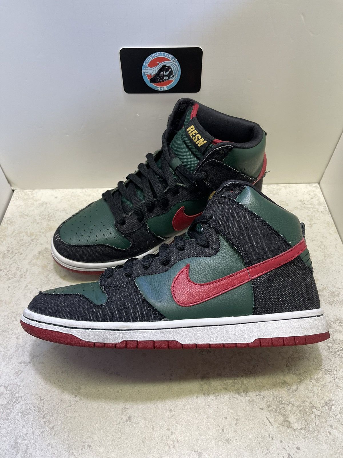 Nike SB Dunk High Premium RESN 2009 Size 8.5 Mens Green Red