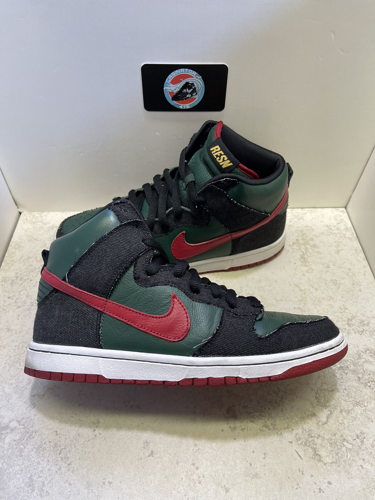 Nike Nike SB Dunk High Premium RESN 2009 Size 8.5 Mens Green Red Size US 8.5 / EU 41-42 - 4 Thumbnail