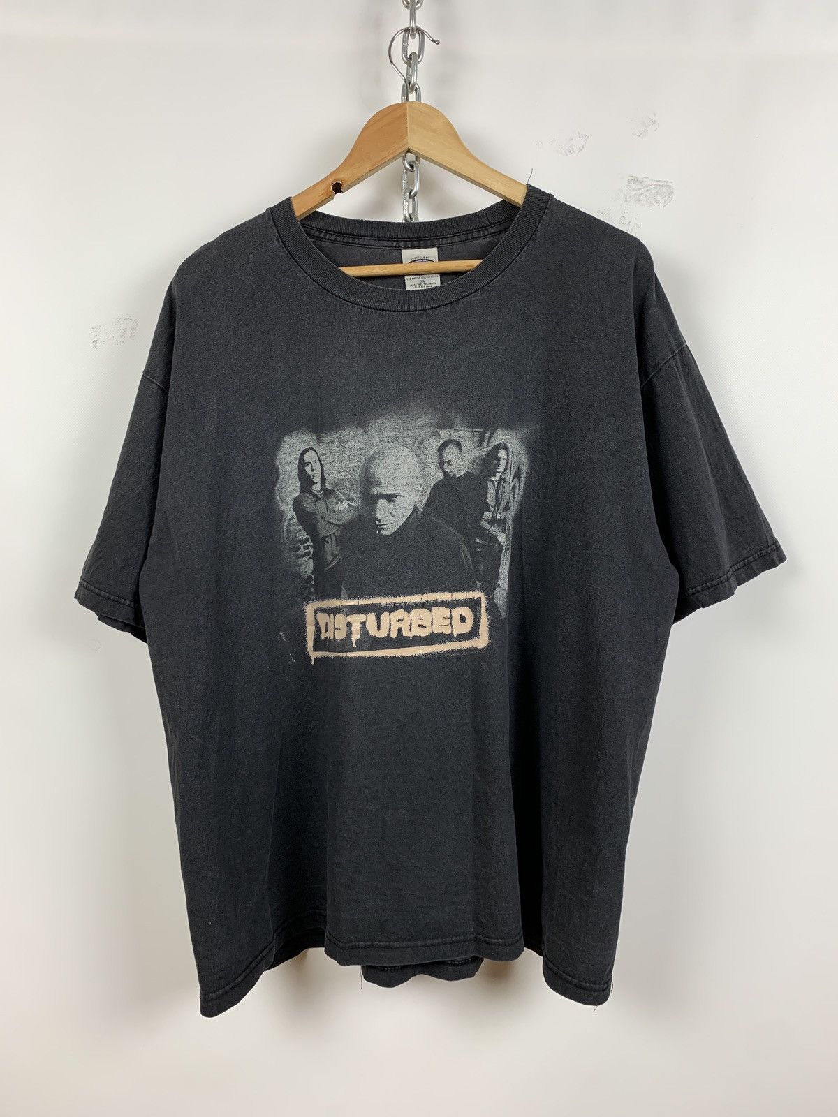 Band Tees 2002 Vintage Disturbed Faded Black Band T-Shirt Size US XL / EU 56 / 4 - 1 Thumbnail