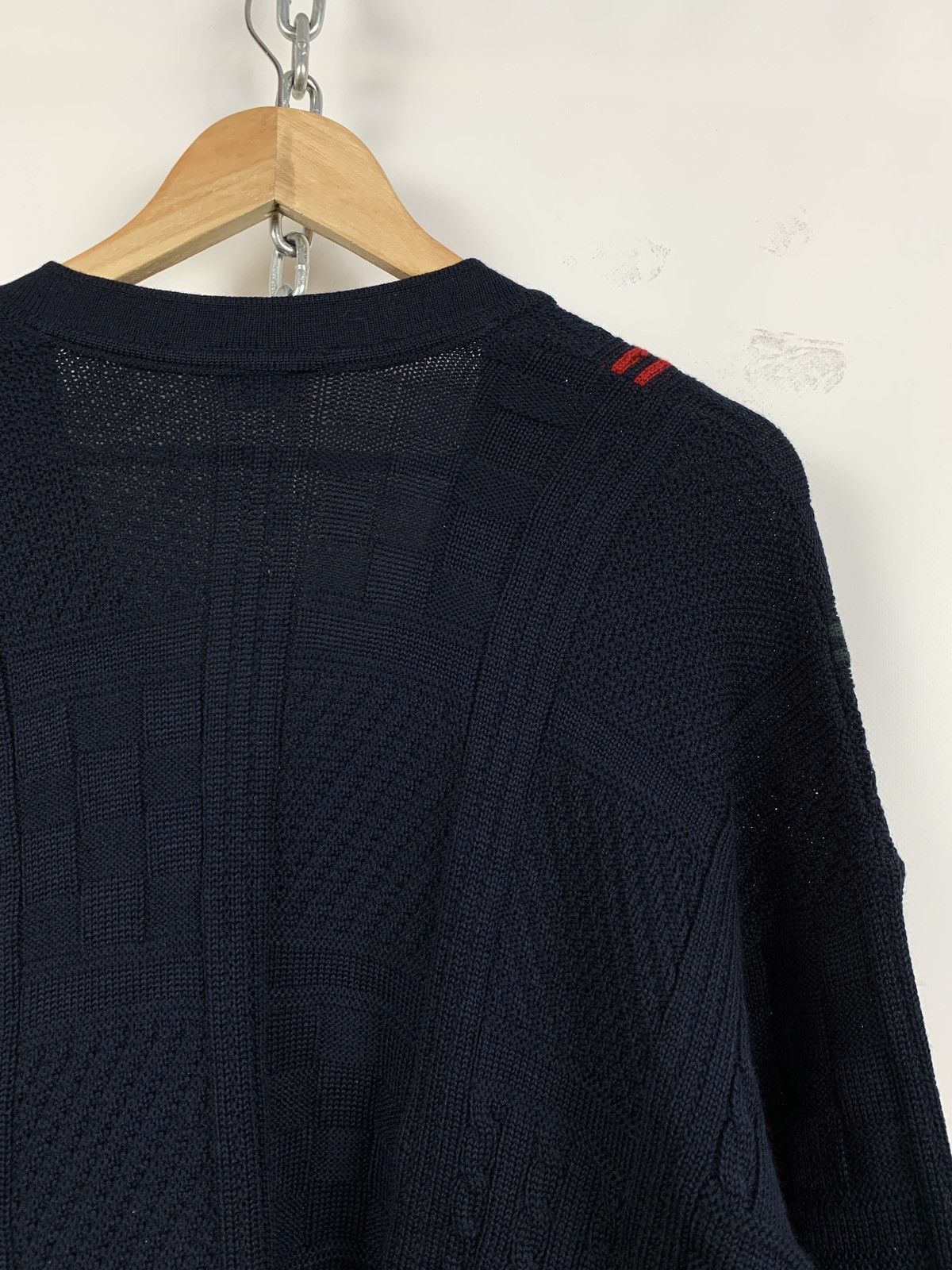 Lacoste Vintage Lacoste Geometric Cable Knit Wool Cardigan Sweater Size US XL / EU 56 / 4 - 10 Thumbnail
