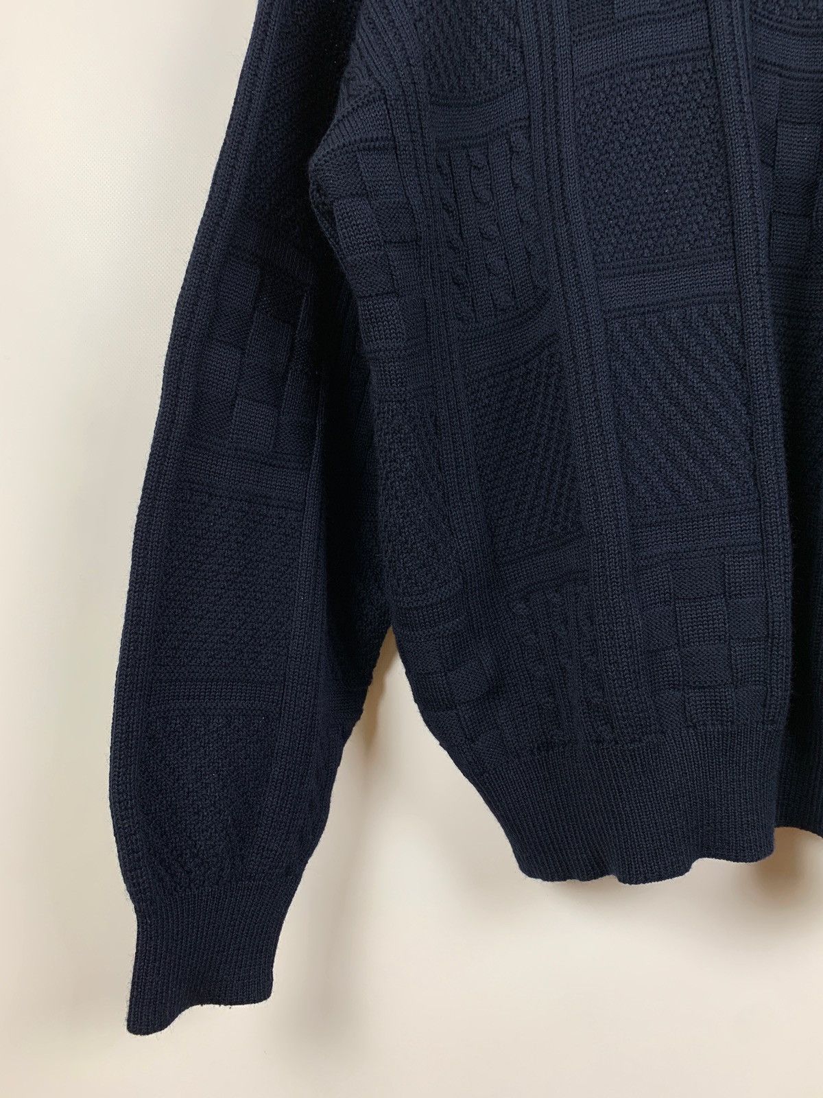 Lacoste Vintage Lacoste Geometric Cable Knit Wool Cardigan Sweater Size US XL / EU 56 / 4 - 12 Thumbnail