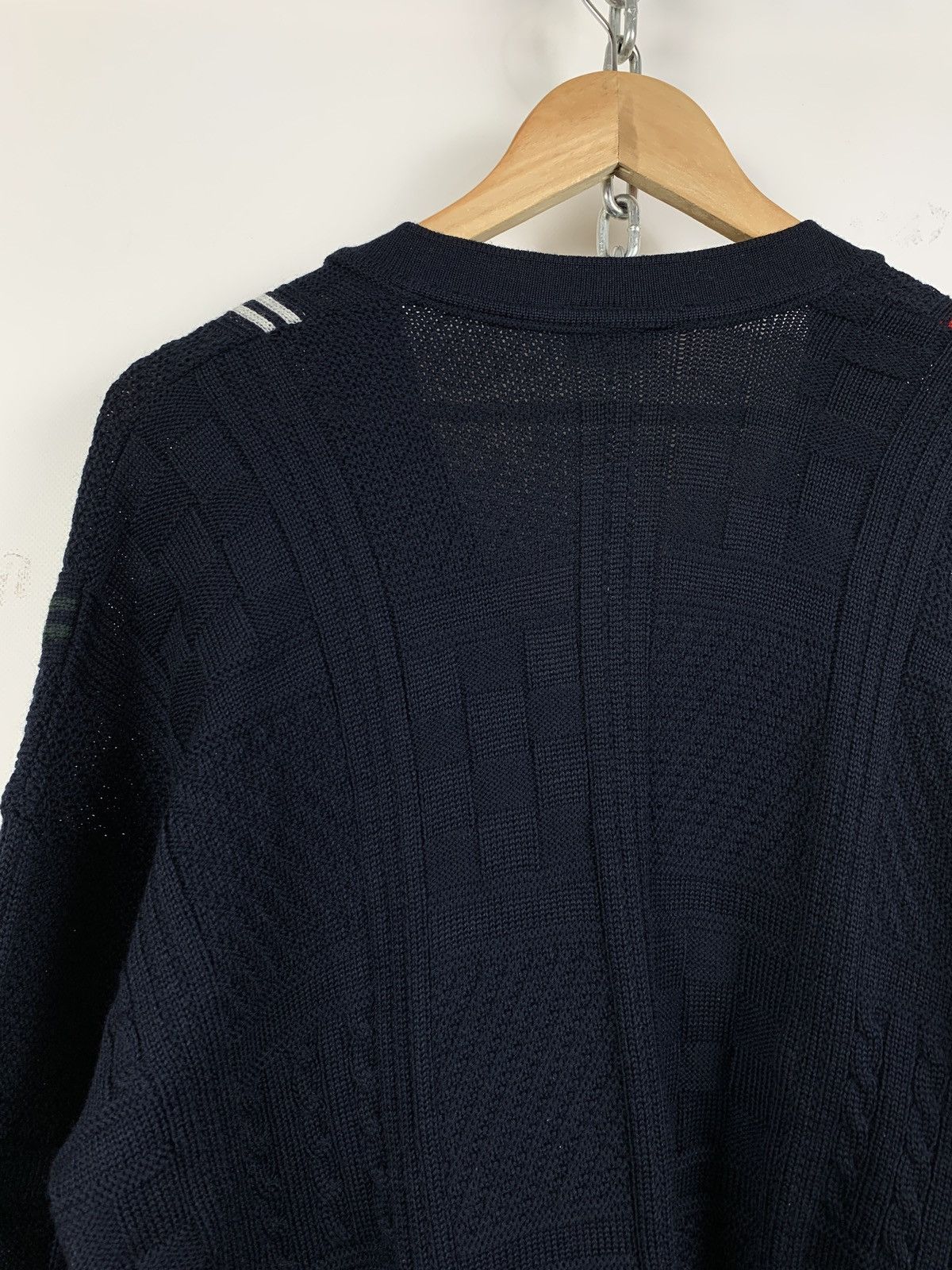 Lacoste Vintage Lacoste Geometric Cable Knit Wool Cardigan Sweater Size US XL / EU 56 / 4 - 11 Thumbnail