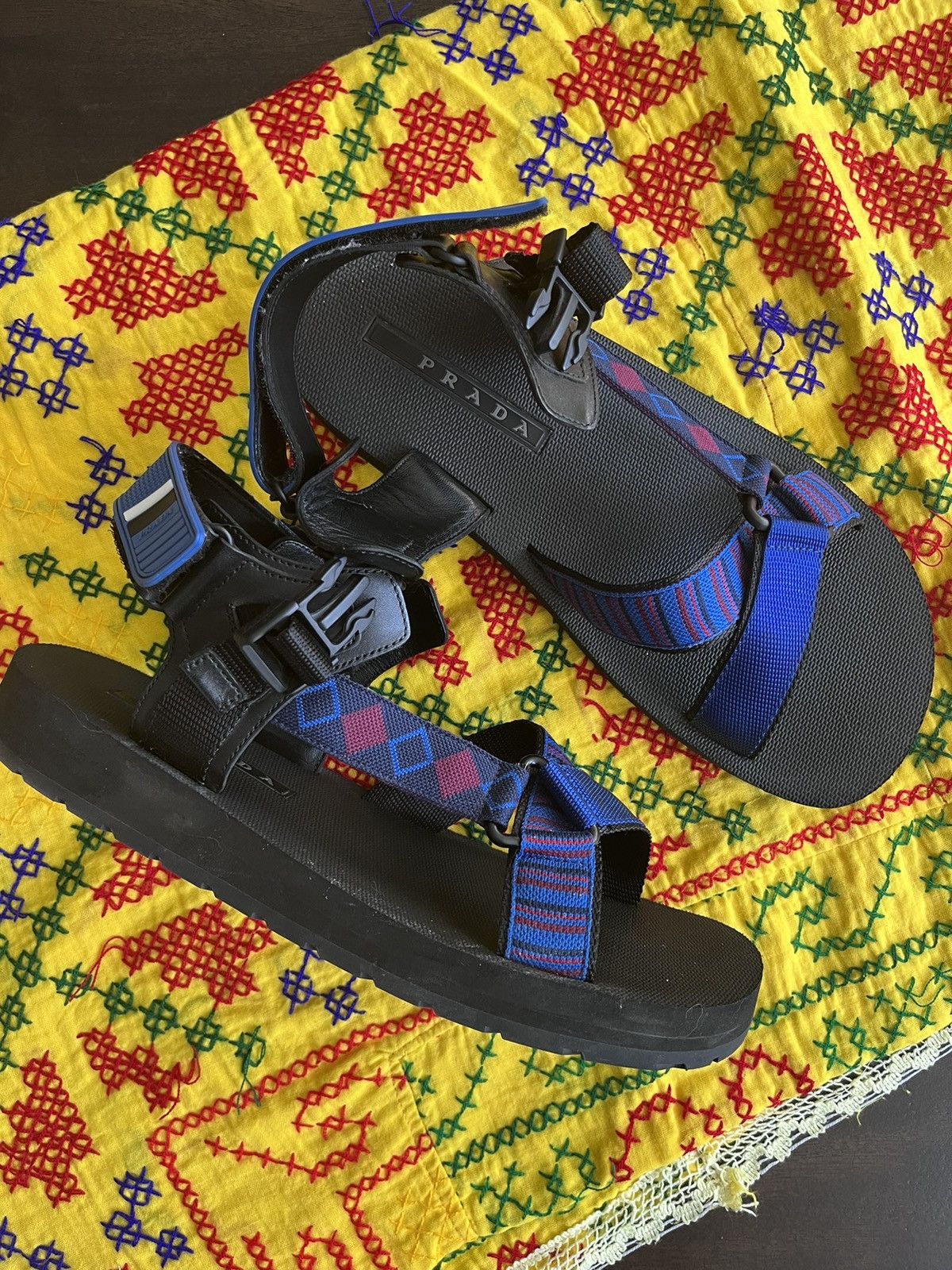 Prada Prada Men S/S 15 Runway Ad Campaign Velcro Nomad Sandal sz 9 Size US 9 / EU 42 - 4 Thumbnail
