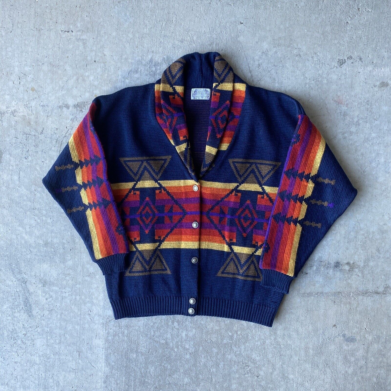 Vintage Vintage PENDLETON Navajo Aztec Southwestern 100% Wool Jacket ...