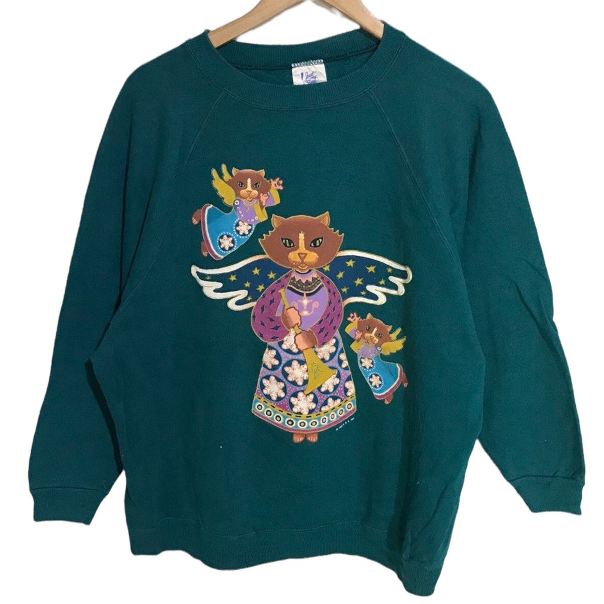 Vintage 1996 angel cat big print