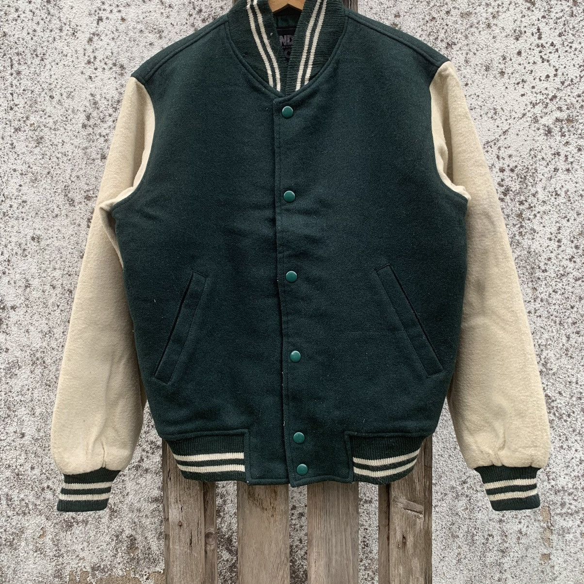 Japanese Brand Dandy Ric Two Tone Wool Varsity Jacket Size US M / EU 48-50 / 2 - 3 Thumbnail