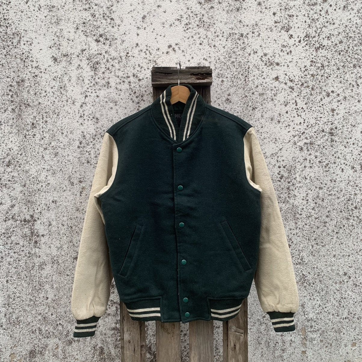 Japanese Brand Dandy Ric Two Tone Wool Varsity Jacket Size US M / EU 48-50 / 2 - 1 Thumbnail