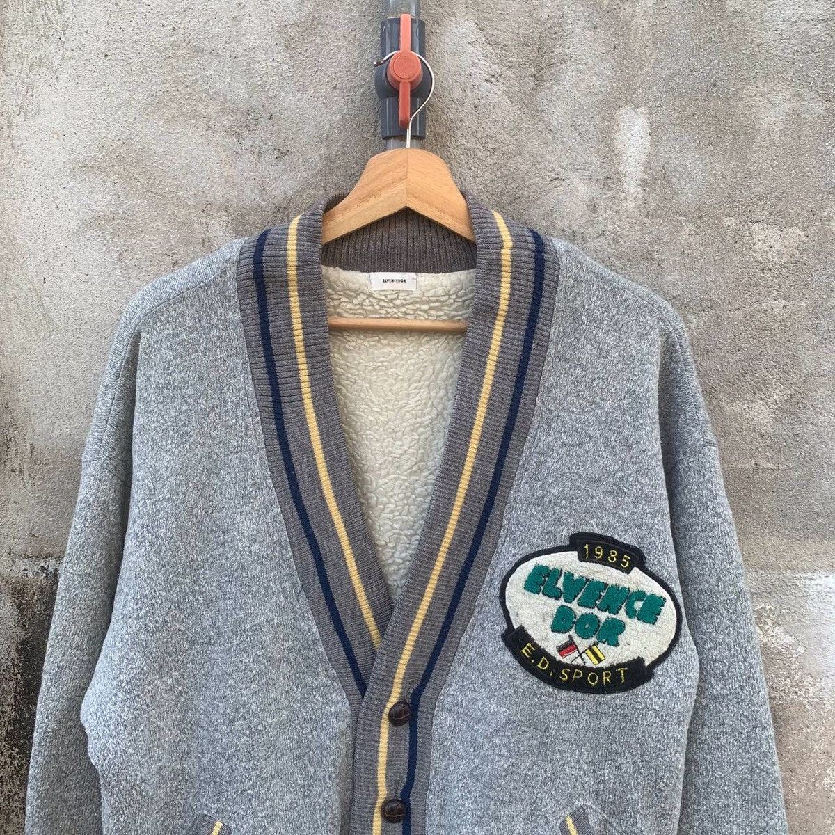 Japanese Brand Vintage Elvencedor Sherpa Fleece Jacket Cardigan Sweater Size US L / EU 52-54 / 3 - 3 Thumbnail
