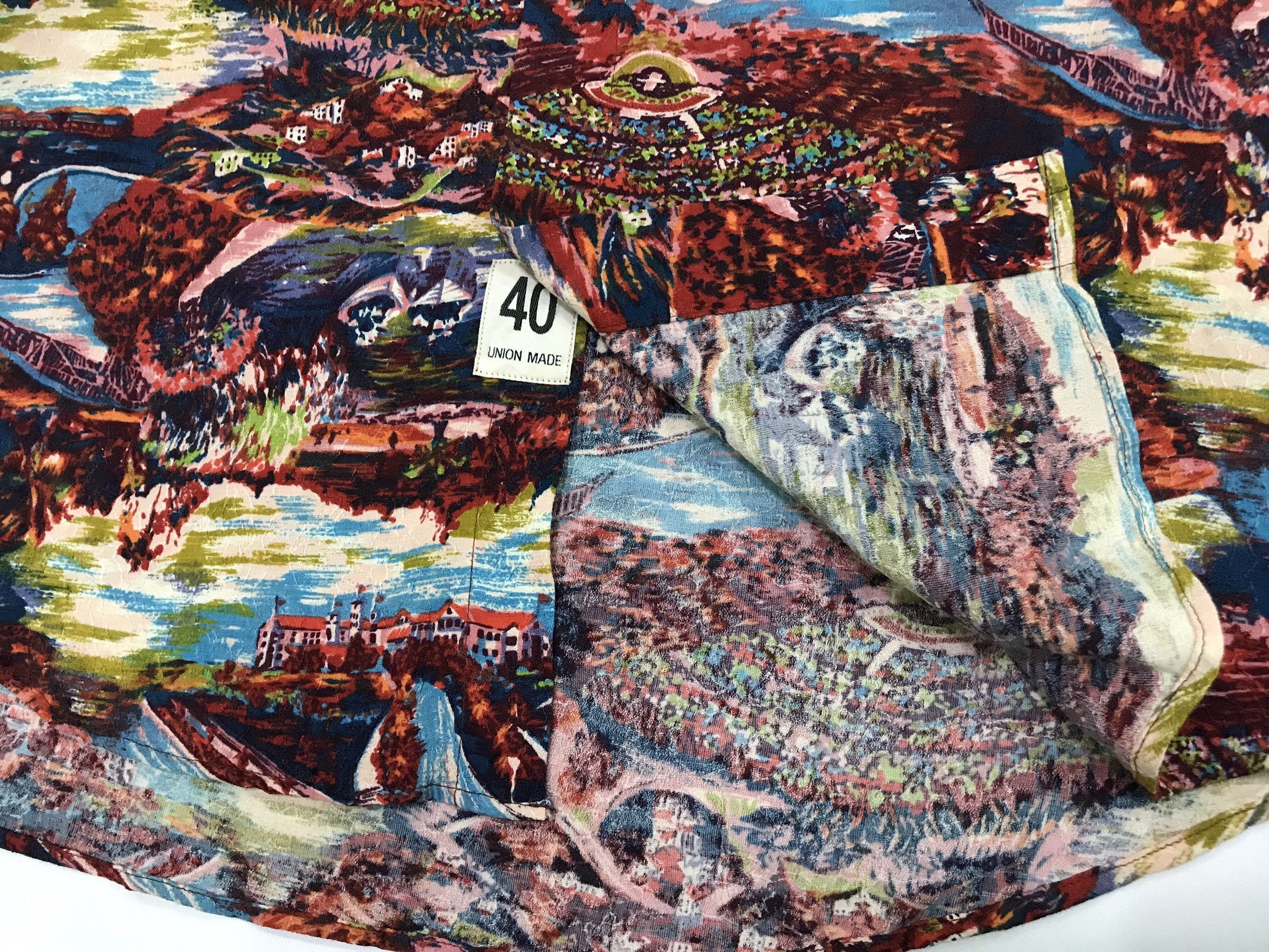 Japanese Brand ALBERMARLE Japan Crepe Rayon Hawaiian Long Sleeve Shirt Size US L / EU 52-54 / 3 - 3 Thumbnail