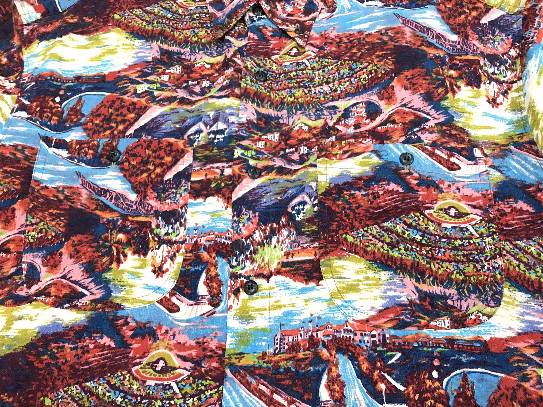 Japanese Brand ALBERMARLE Japan Crepe Rayon Hawaiian Long Sleeve Shirt Size US L / EU 52-54 / 3 - 4 Thumbnail