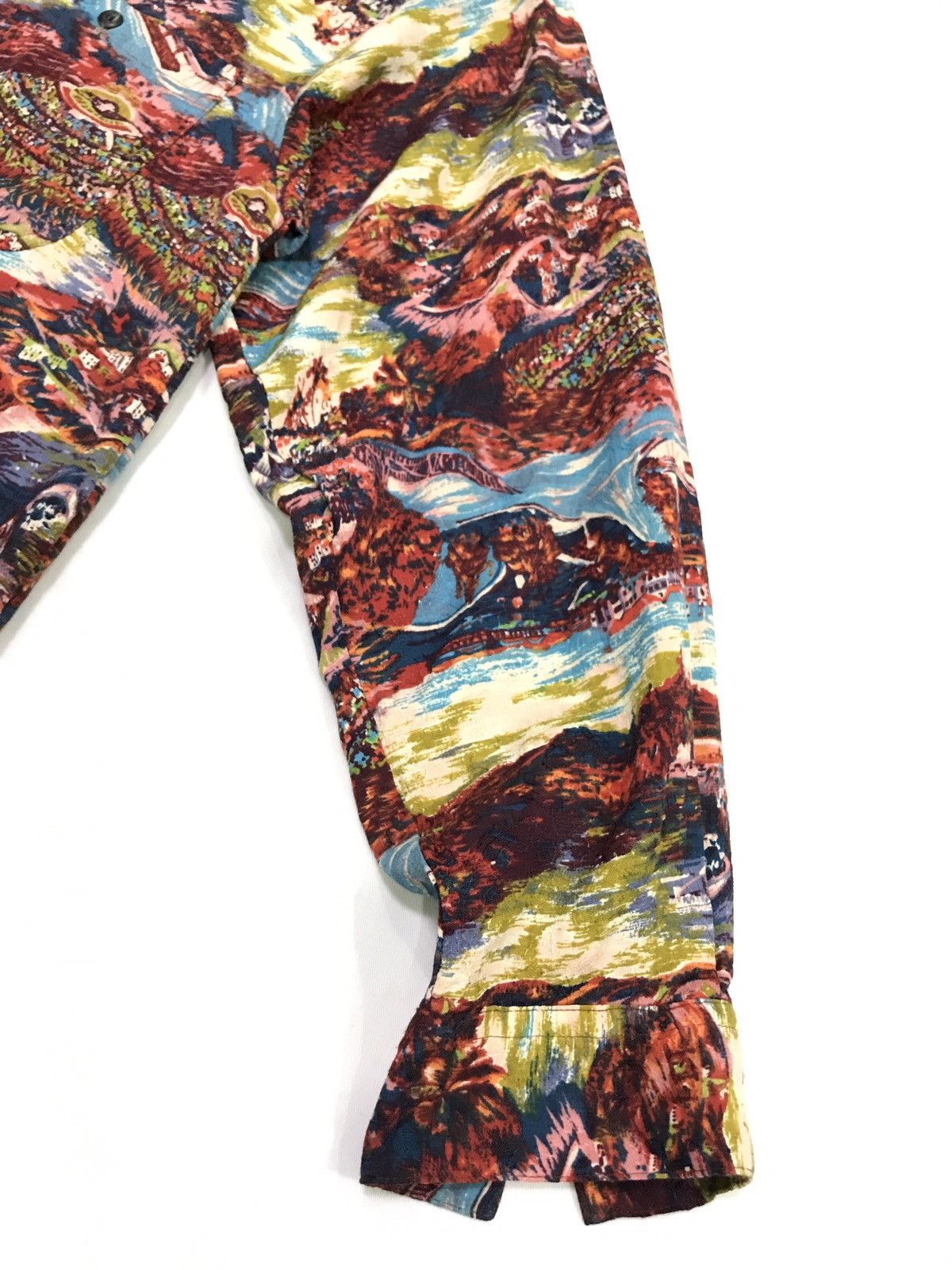Japanese Brand ALBERMARLE Japan Crepe Rayon Hawaiian Long Sleeve Shirt Size US L / EU 52-54 / 3 - 5 Thumbnail