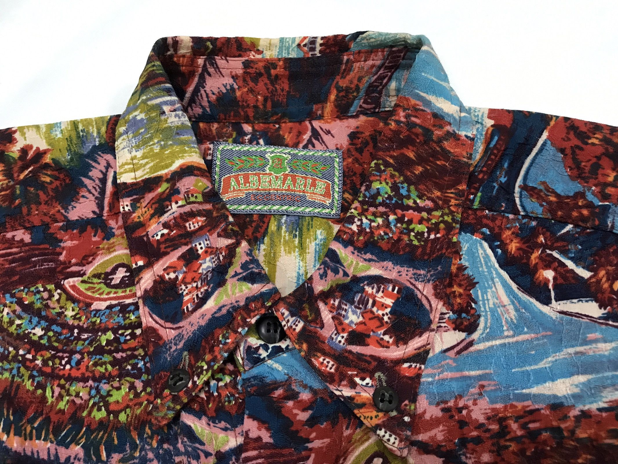Japanese Brand ALBERMARLE Japan Crepe Rayon Hawaiian Long Sleeve Shirt Size US L / EU 52-54 / 3 - 7 Thumbnail