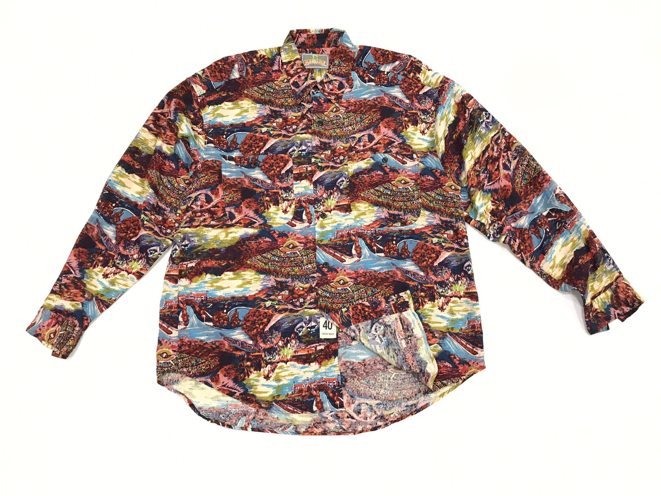 Japanese Brand ALBERMARLE Japan Crepe Rayon Hawaiian Long Sleeve Shirt Size US L / EU 52-54 / 3 - 1 Thumbnail