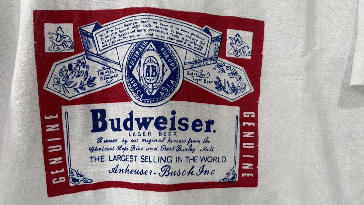 Budweiser Vintage Budweiser white tee, size XL, Single stitch Size US XL / EU 56 / 4 - 2 Thumbnail