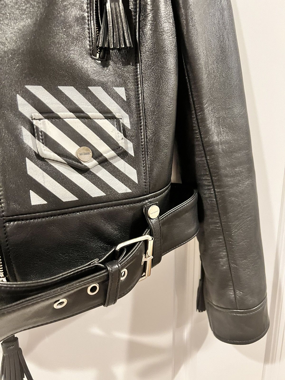 Off-White Off White Virgil Abloh Lambskin Leather Moto Biker Jacket Size US XS / EU 42 / 0 - 3 Thumbnail