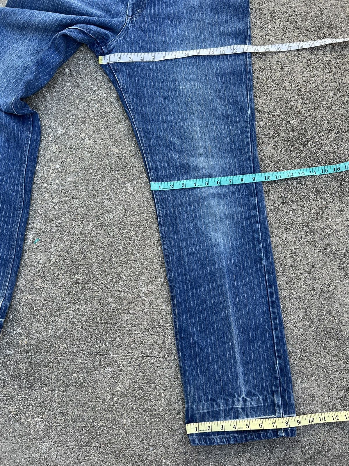 Lee × Vintage Vintage 70s Lee Riders Scovill Zipper Striped Denim Jeans Size US 36 / EU 52 - 3 Thumbnail