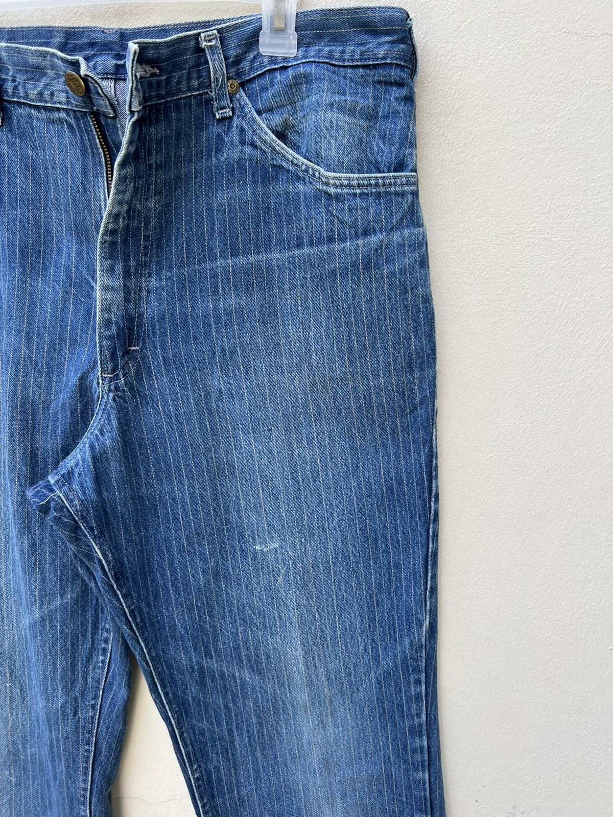 Lee × Vintage Vintage 70s Lee Riders Scovill Zipper Striped Denim Jeans Size US 36 / EU 52 - 13 Thumbnail