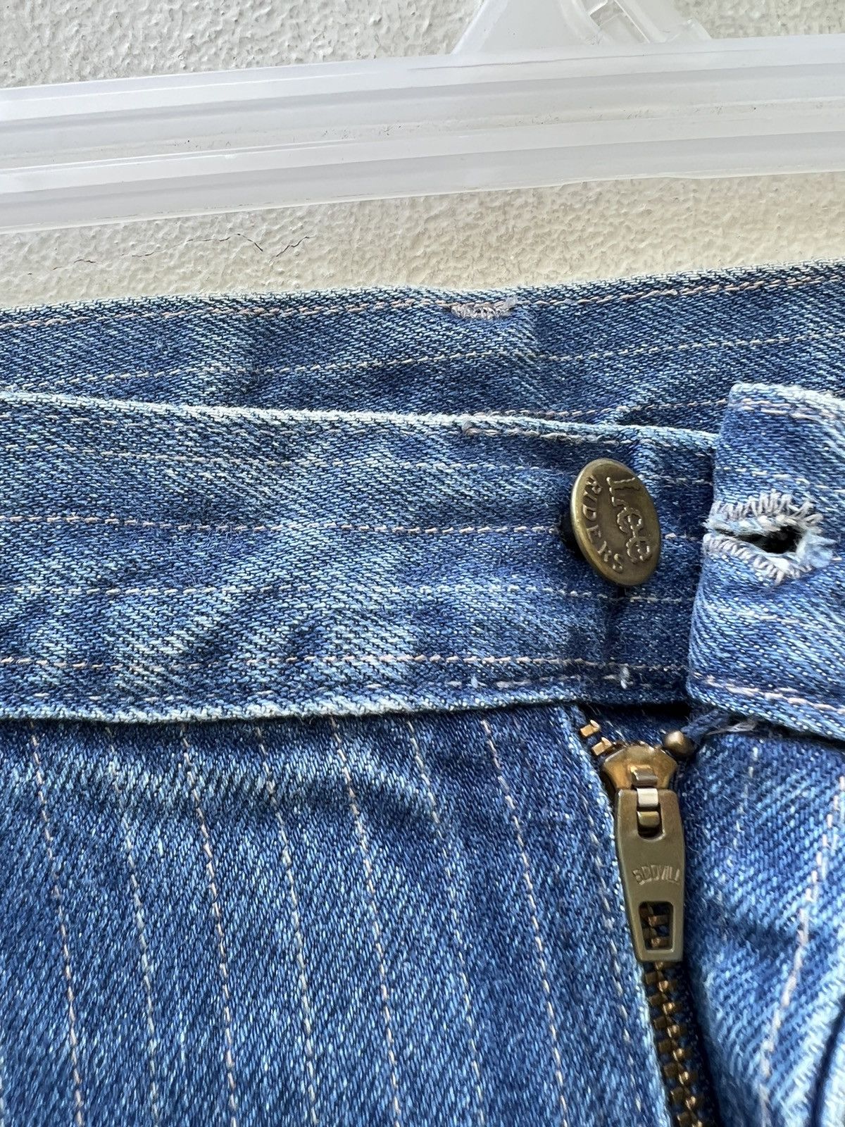 Lee × Vintage Vintage 70s Lee Riders Scovill Zipper Striped Denim Jeans Size US 36 / EU 52 - 9 Thumbnail