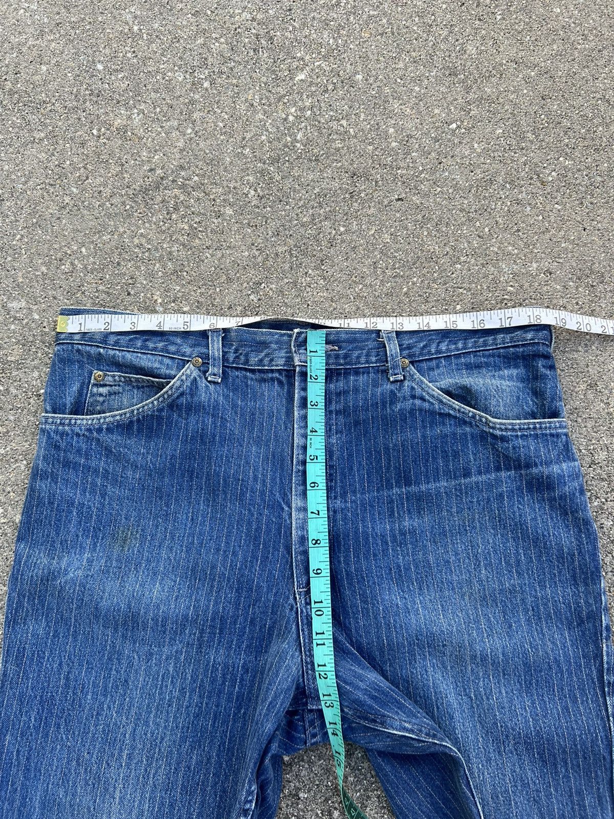 Lee × Vintage Vintage 70s Lee Riders Scovill Zipper Striped Denim Jeans Size US 36 / EU 52 - 2 Thumbnail