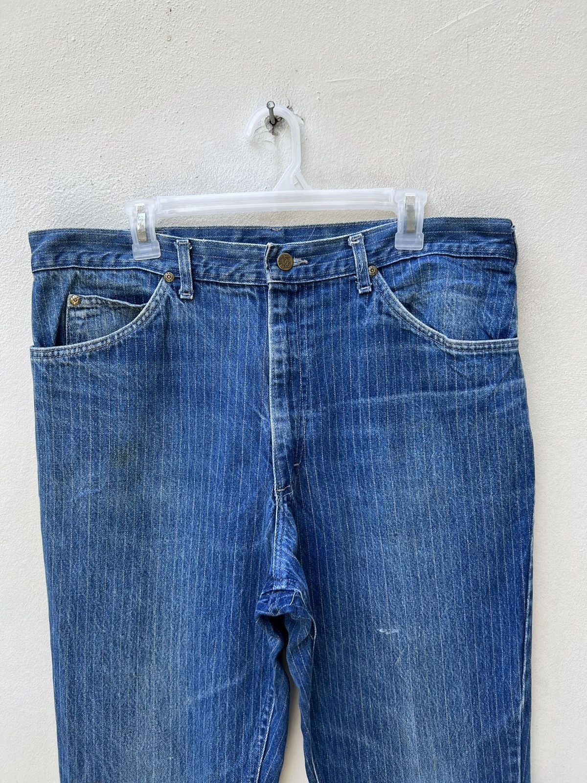 Lee × Vintage Vintage 70s Lee Riders Scovill Zipper Striped Denim Jeans Size US 36 / EU 52 - 7 Thumbnail