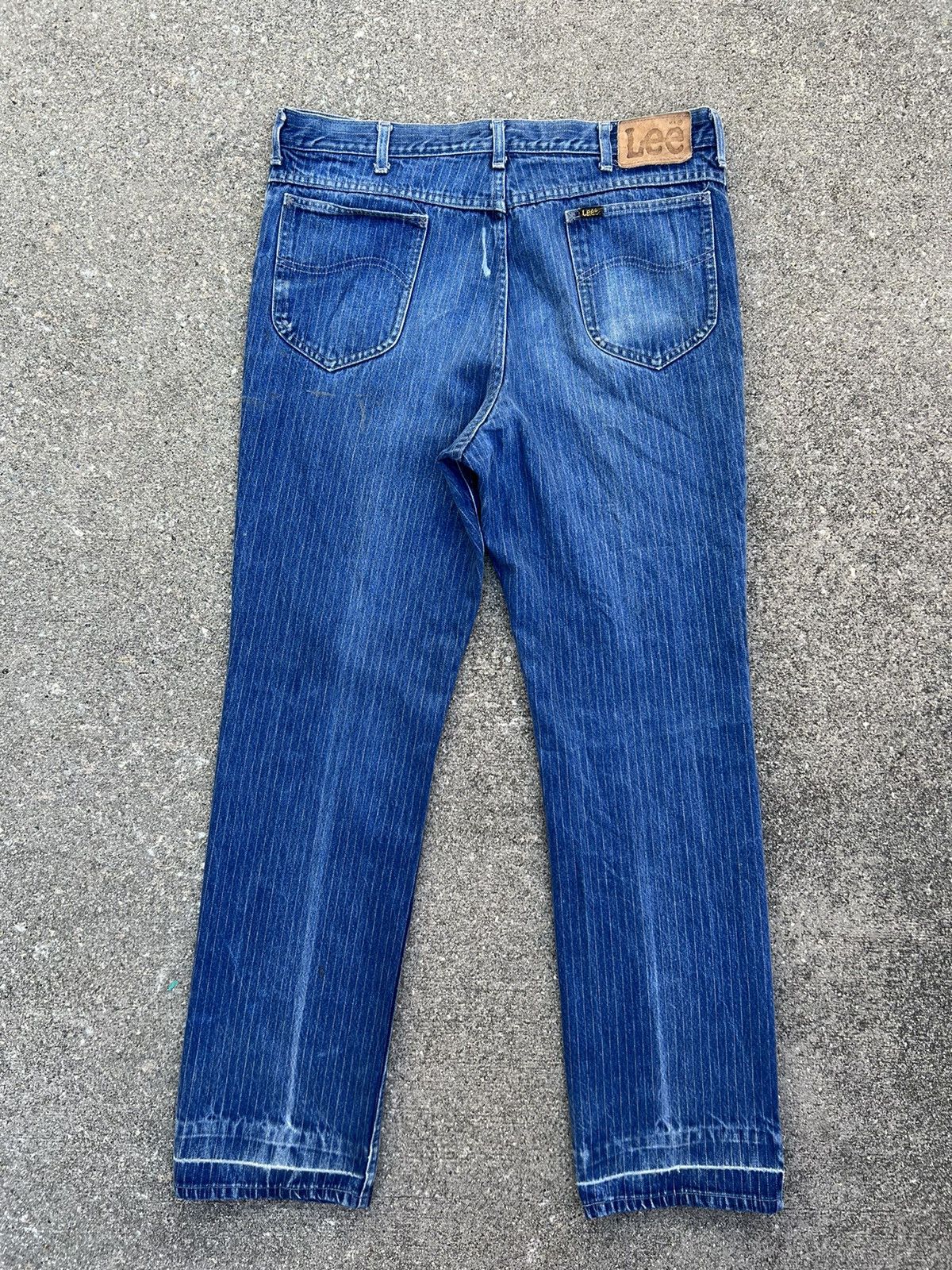 Lee × Vintage Vintage 70s Lee Riders Scovill Zipper Striped Denim Jeans Size US 36 / EU 52 - 5 Thumbnail