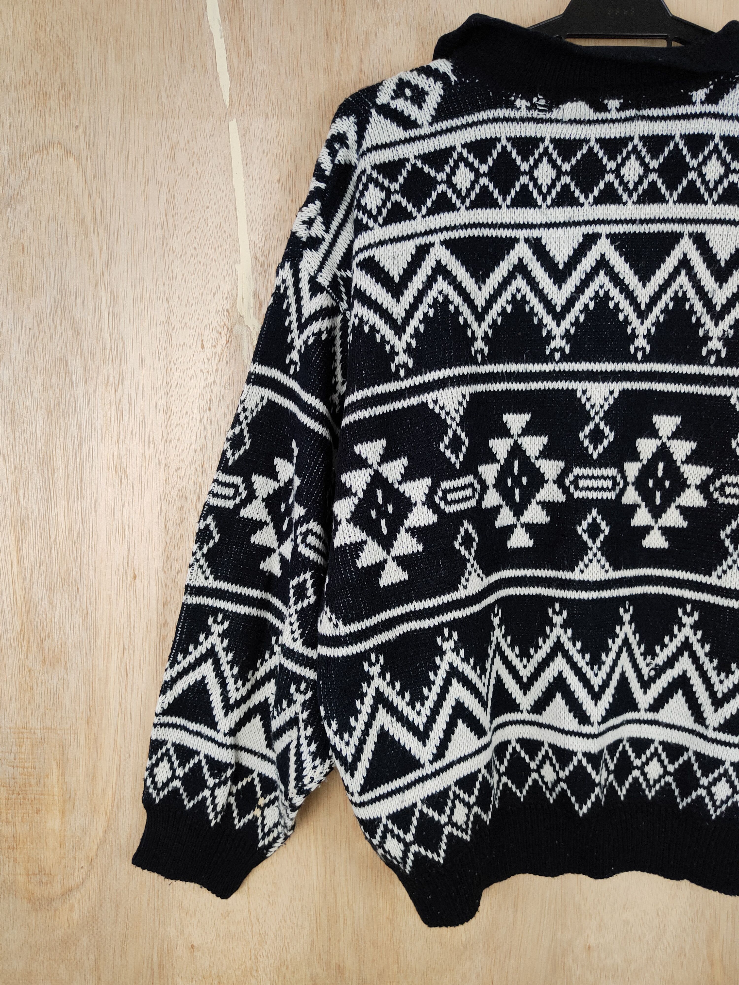 Japanese Brand Hand Brake art Black/White Knitwear vintage #4447 Size US M / EU 48-50 / 2 - 6 Thumbnail