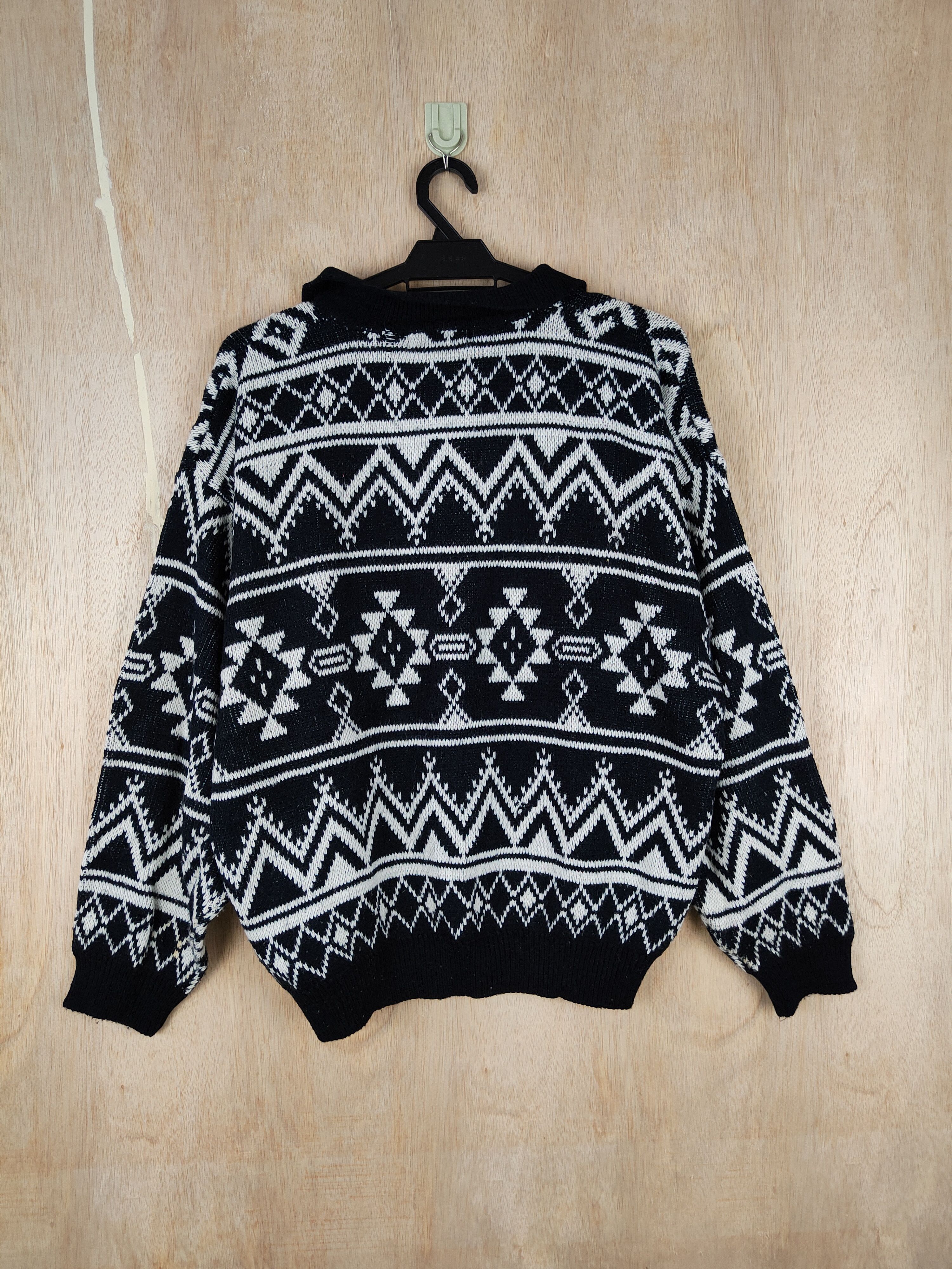 Japanese Brand Hand Brake art Black/White Knitwear vintage #4447 Size US M / EU 48-50 / 2 - 5 Thumbnail
