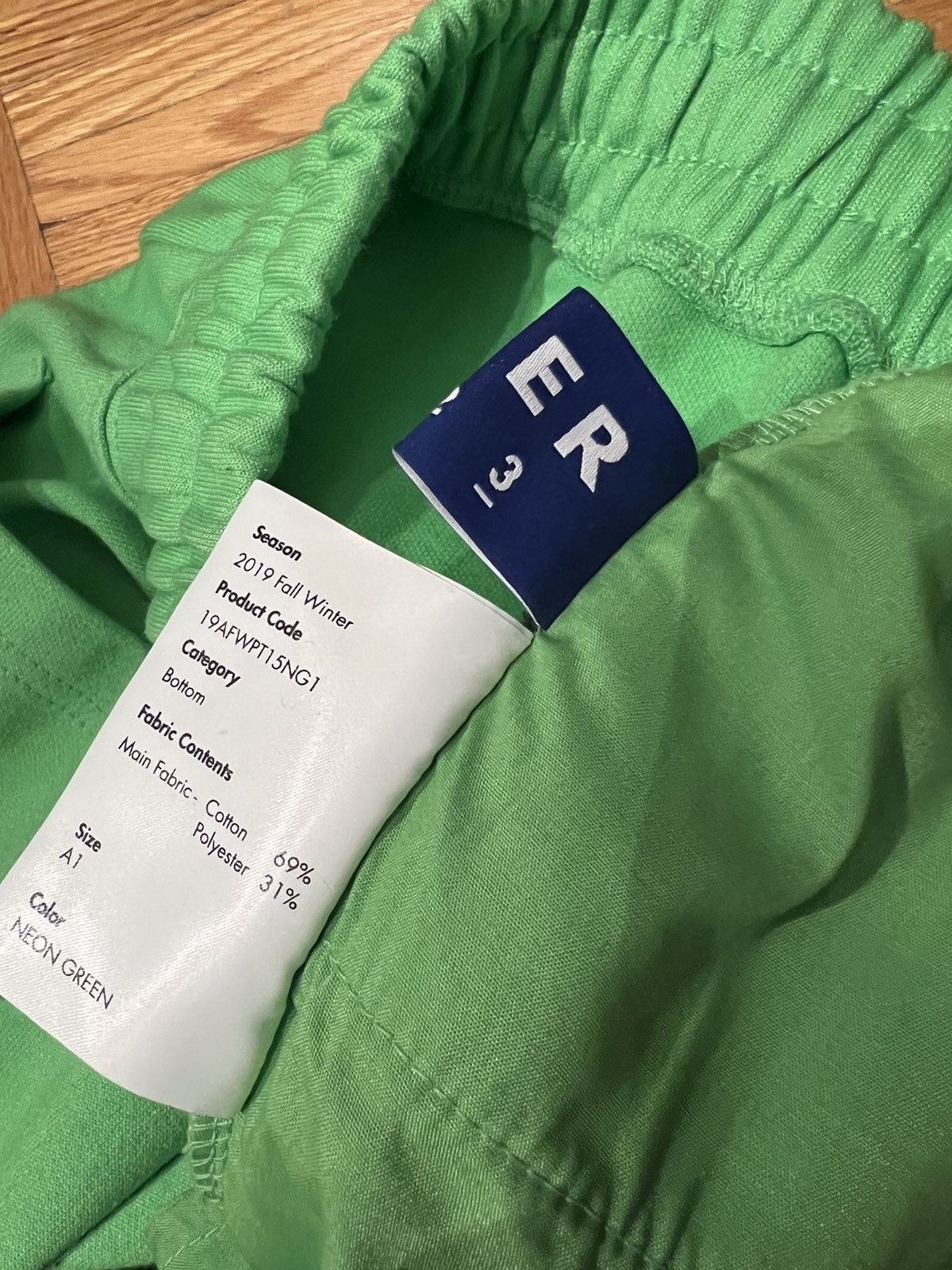 Ader Error sz3 Green Stone Logo Track Pants Sweapants Joggers Size US 34 / EU 50 - 7 Thumbnail