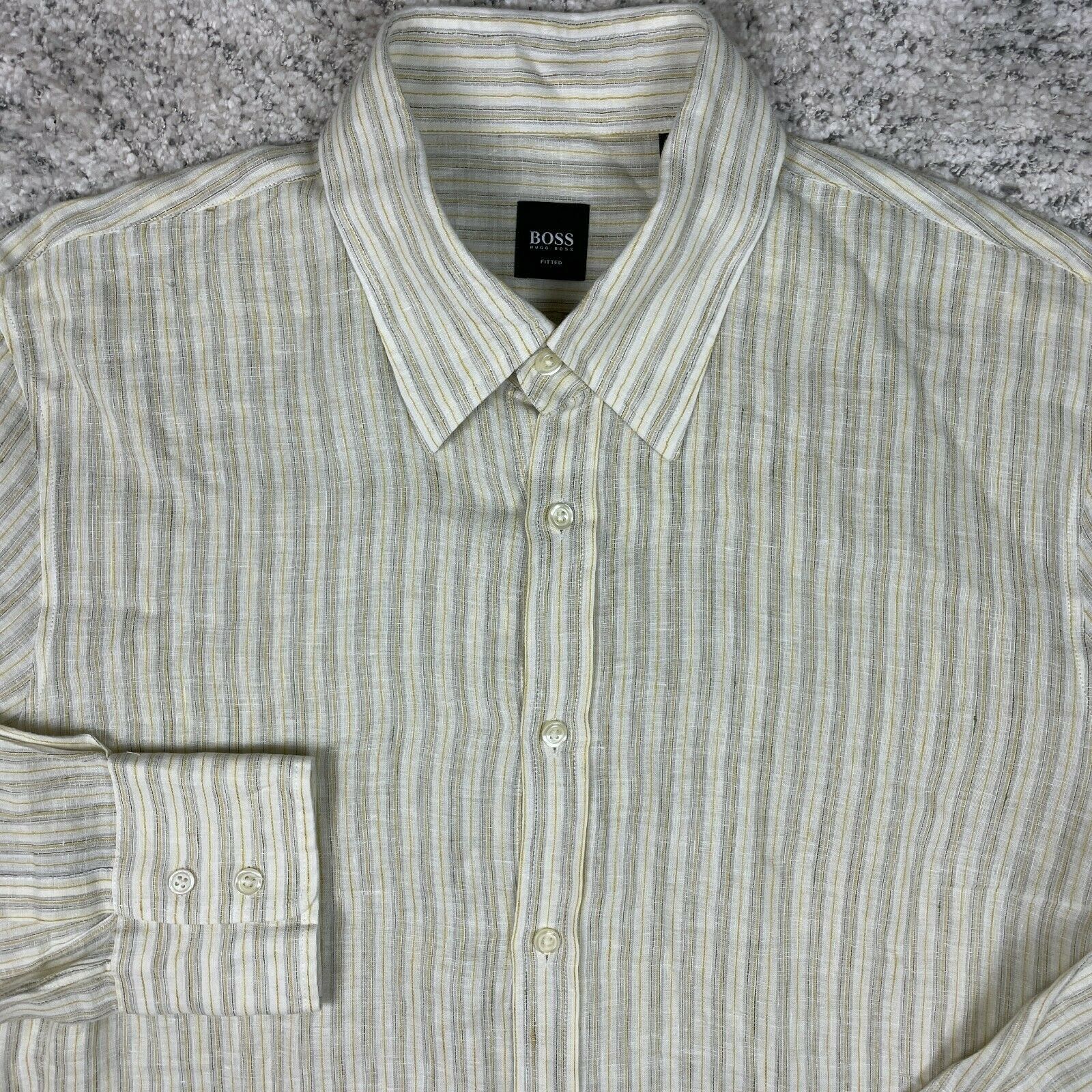 Hugo Boss Hugo Boss Linen Shirt Mens XL Long Sleeve Size US XL / EU 56 / 4 - 3 Thumbnail