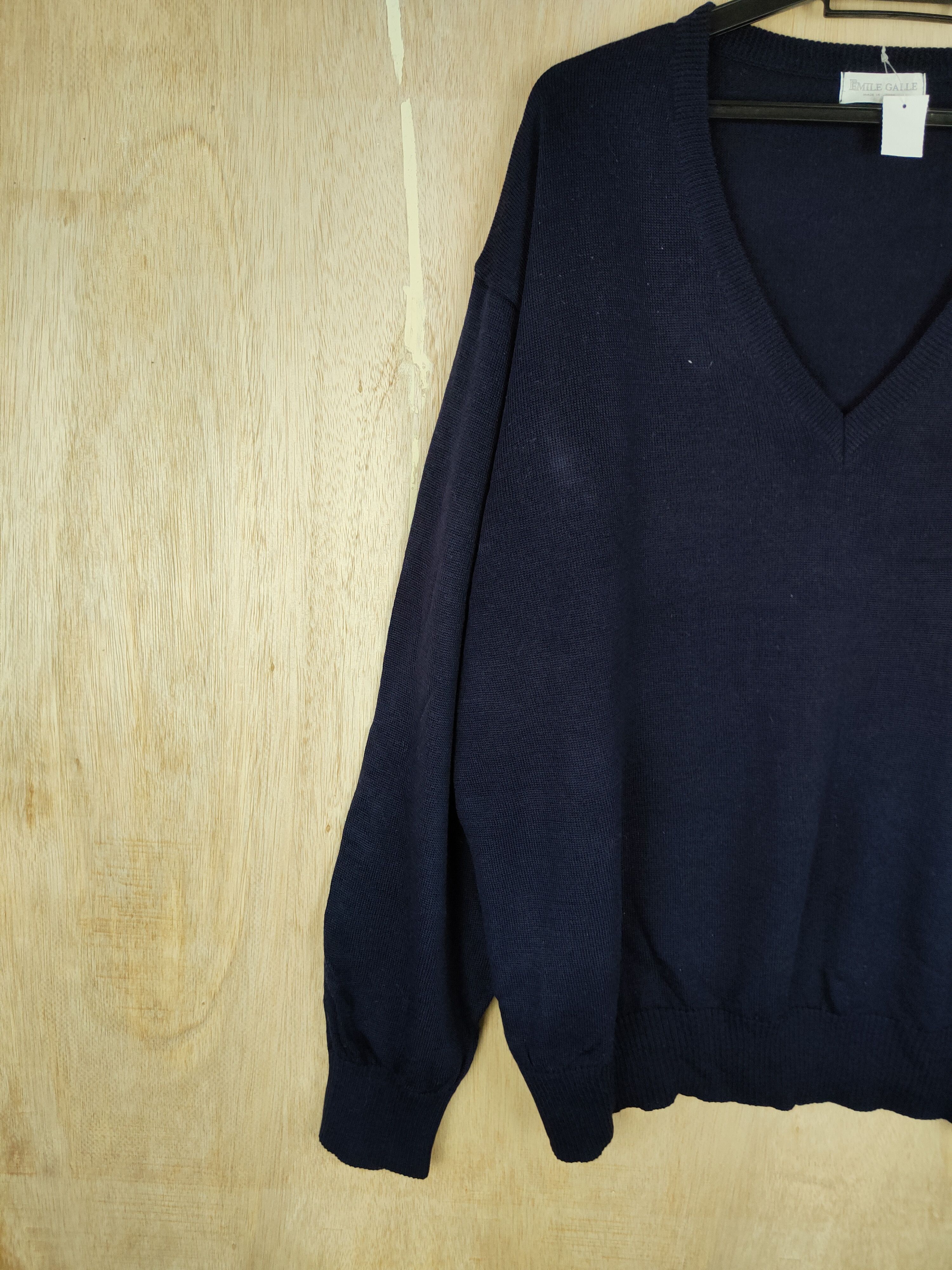 Japanese Brand × Vintage Emile Galle Dark Blue Knitwear #4290 Size US L / EU 52-54 / 3 - 4 Thumbnail
