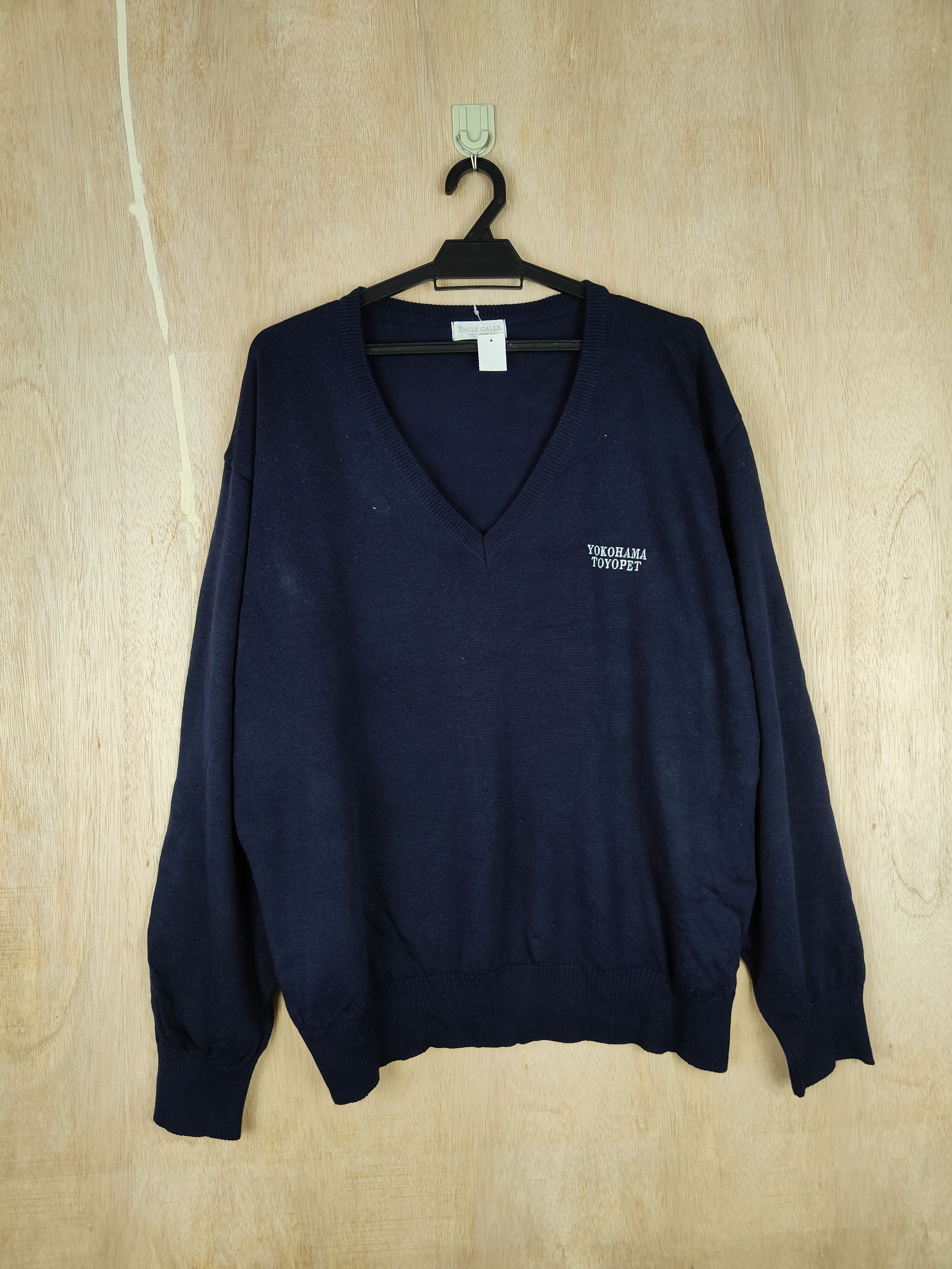 Japanese Brand × Vintage Emile Galle Dark Blue Knitwear #4290 Size US L / EU 52-54 / 3 - 1 Thumbnail