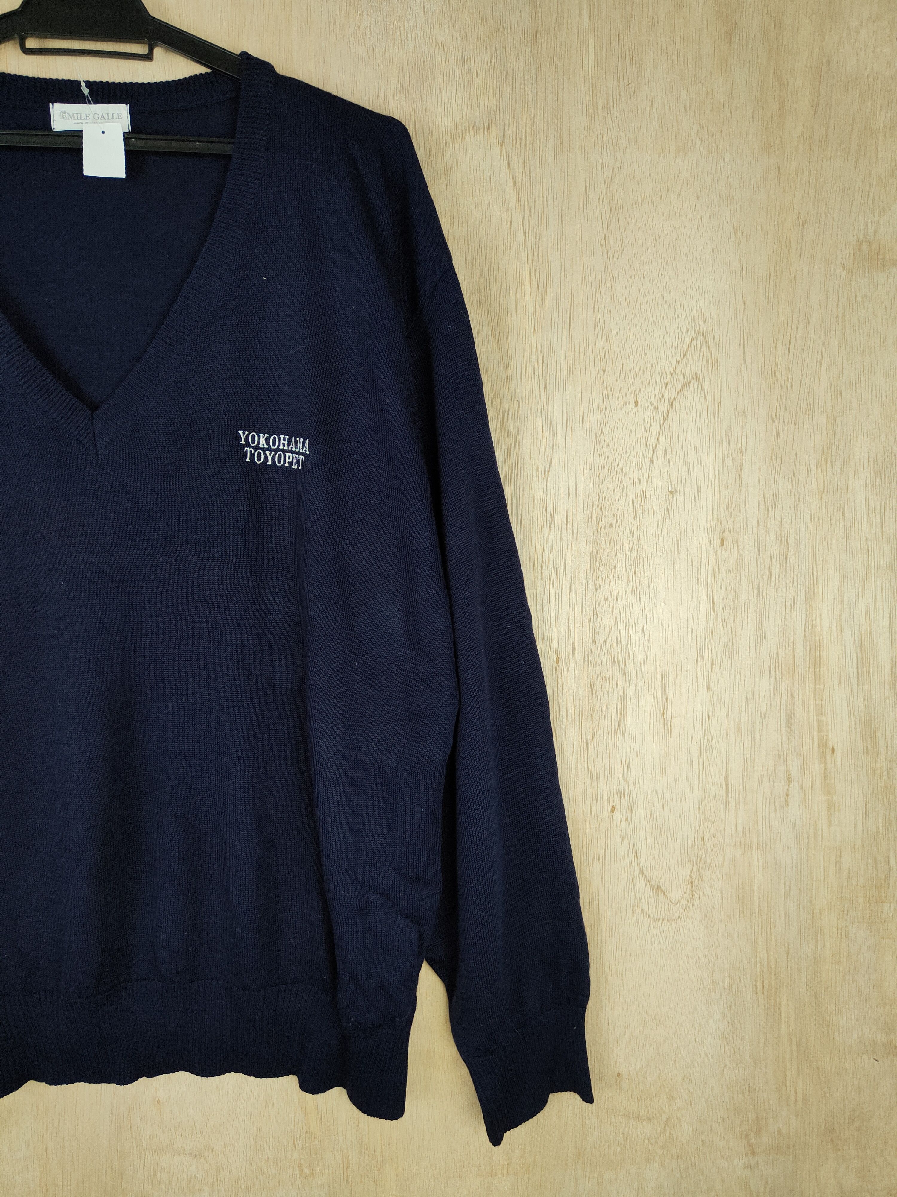 Japanese Brand × Vintage Emile Galle Dark Blue Knitwear #4290 Size US L / EU 52-54 / 3 - 5 Thumbnail