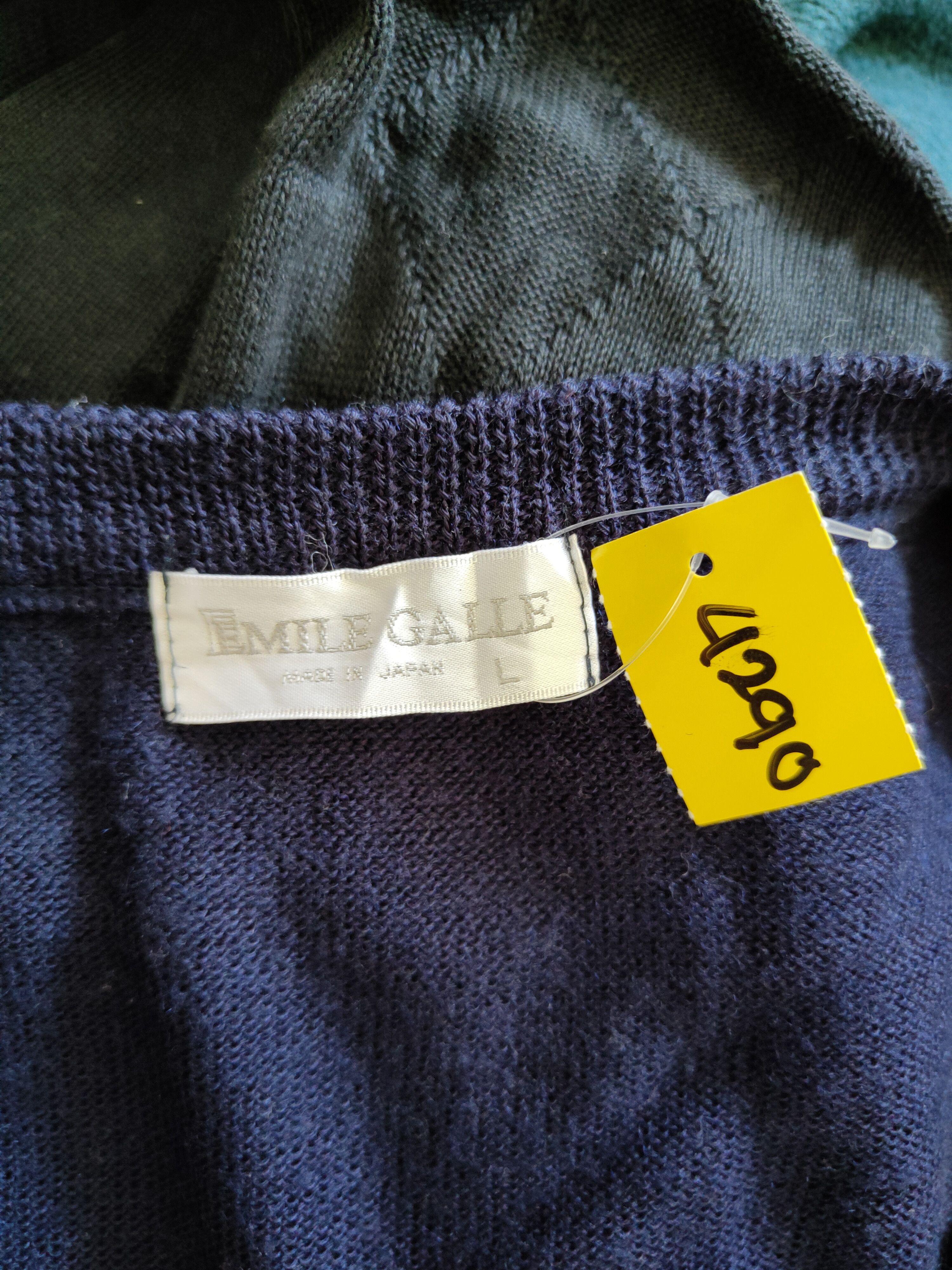 Japanese Brand × Vintage Emile Galle Dark Blue Knitwear #4290 Size US L / EU 52-54 / 3 - 10 Thumbnail