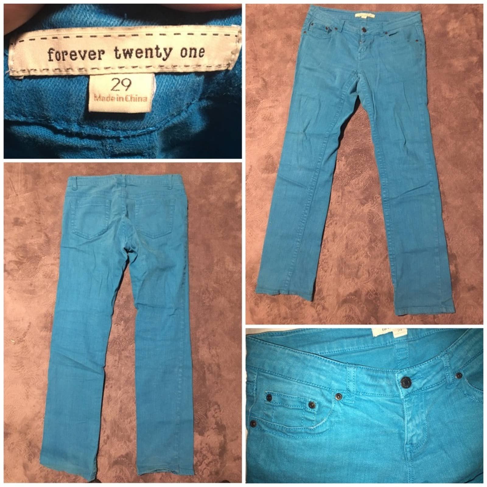 Forever 21 Forever 21 Stretch Denim Turquoise Blue Jeans Size 29" - 1 Thumbnail