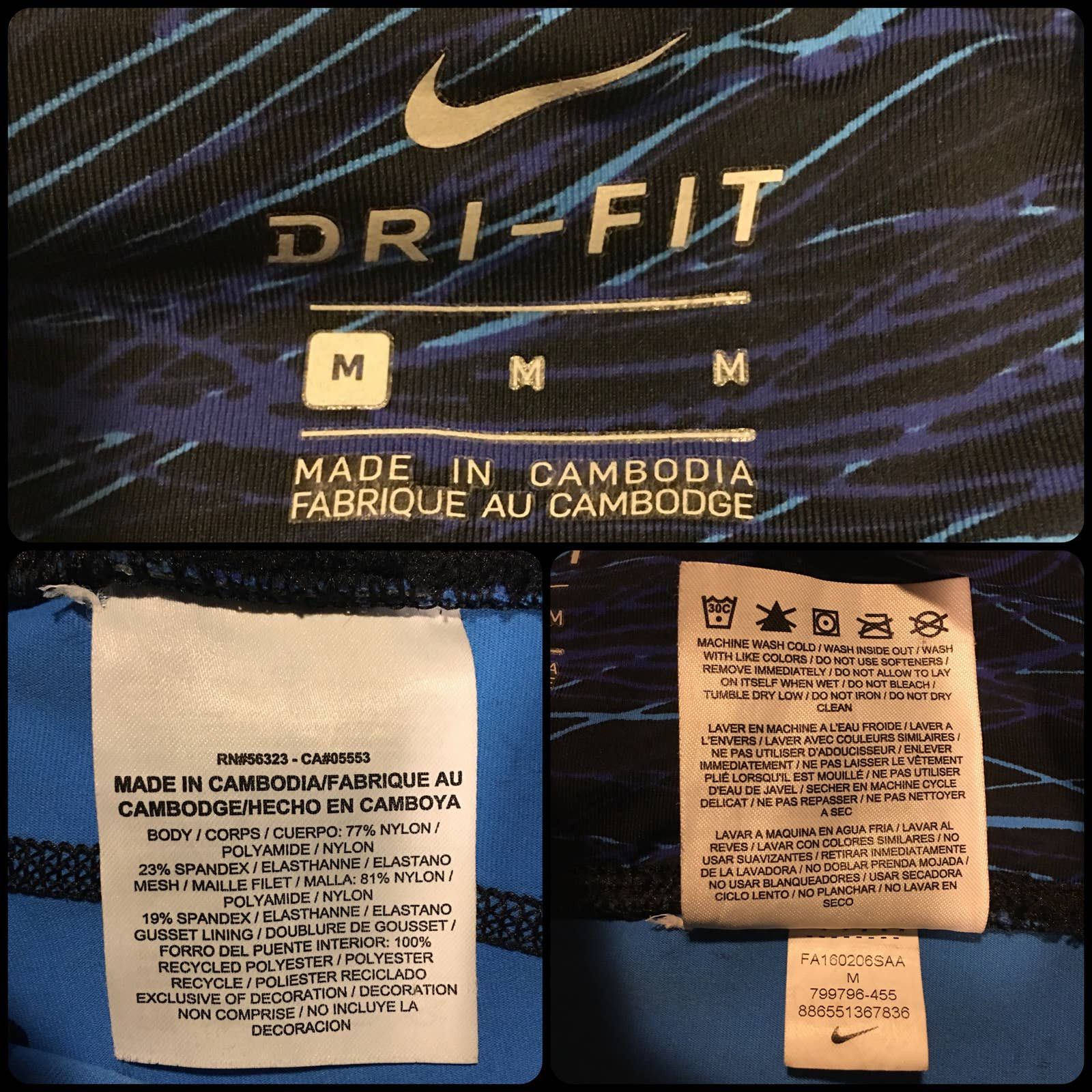 Nike Nike Dri-Fit Mesh Reflective Training Tights Leggings Pants Size 29" - 8 Thumbnail