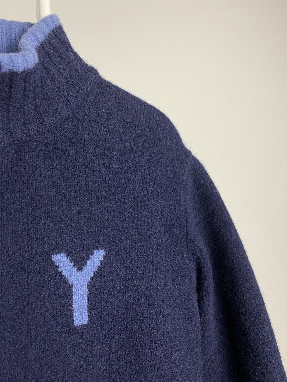 Vintage 90s Yves Saint Laurent vintage zip up navy YSL sweater Size US L / EU 52-54 / 3 - 3 Thumbnail