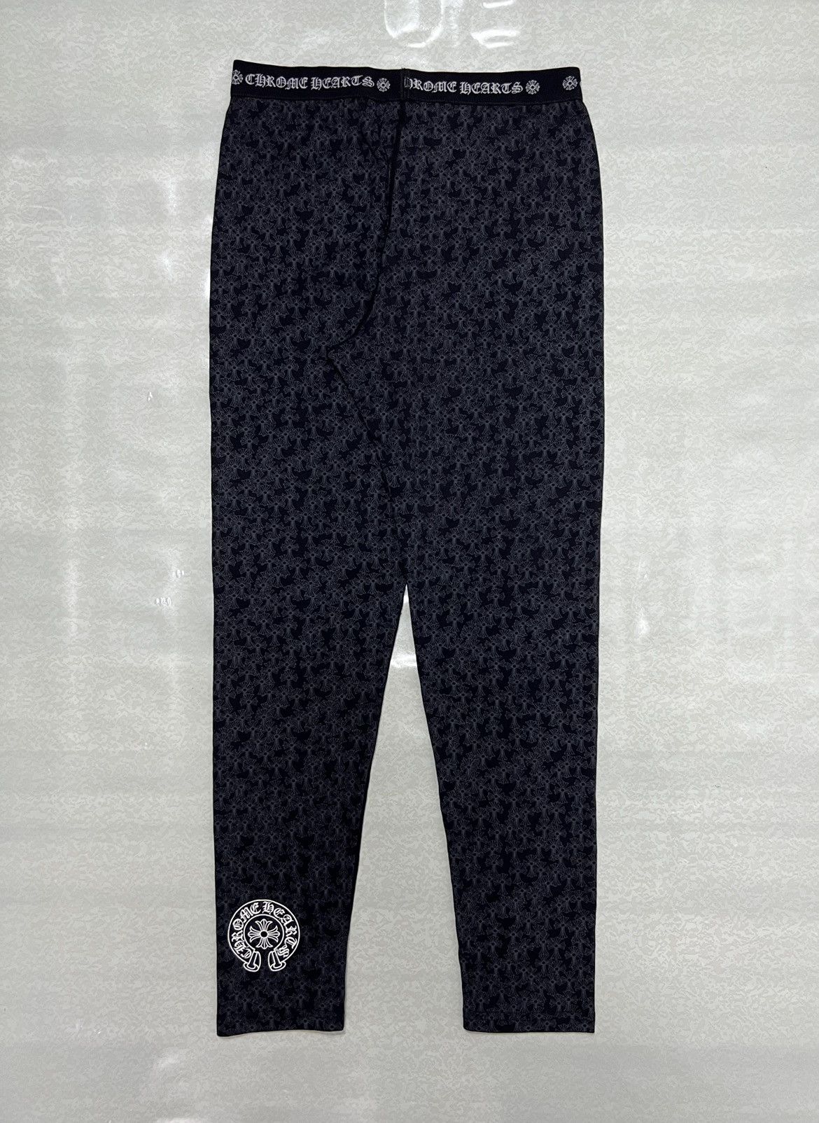 Chrome Hearts Chrome Hearts Cemetery Cross Motif Horseshoe Logo Leggings