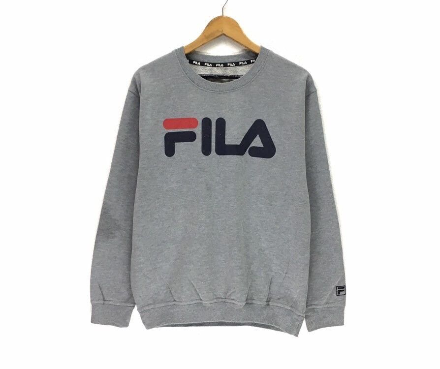 Fila Italia Crewneck Sweatshirts Big Logo Spell Out Pullover