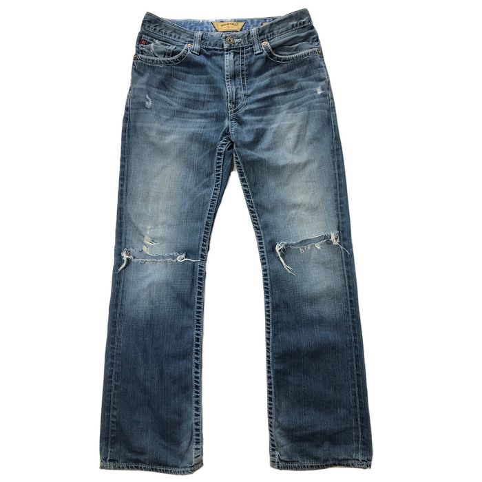 Big Star Big Star Union Mens 31x32 Straight Leg Distressed Blue Stretch ...