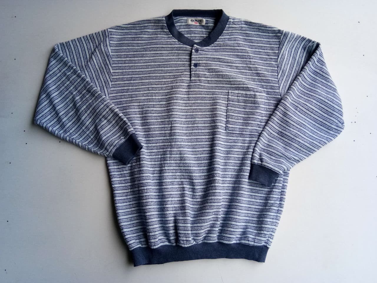 Designer Vintage Gunze Fashion Striped Sweatshirt Size US XL / EU 56 / 4 - 2 Thumbnail